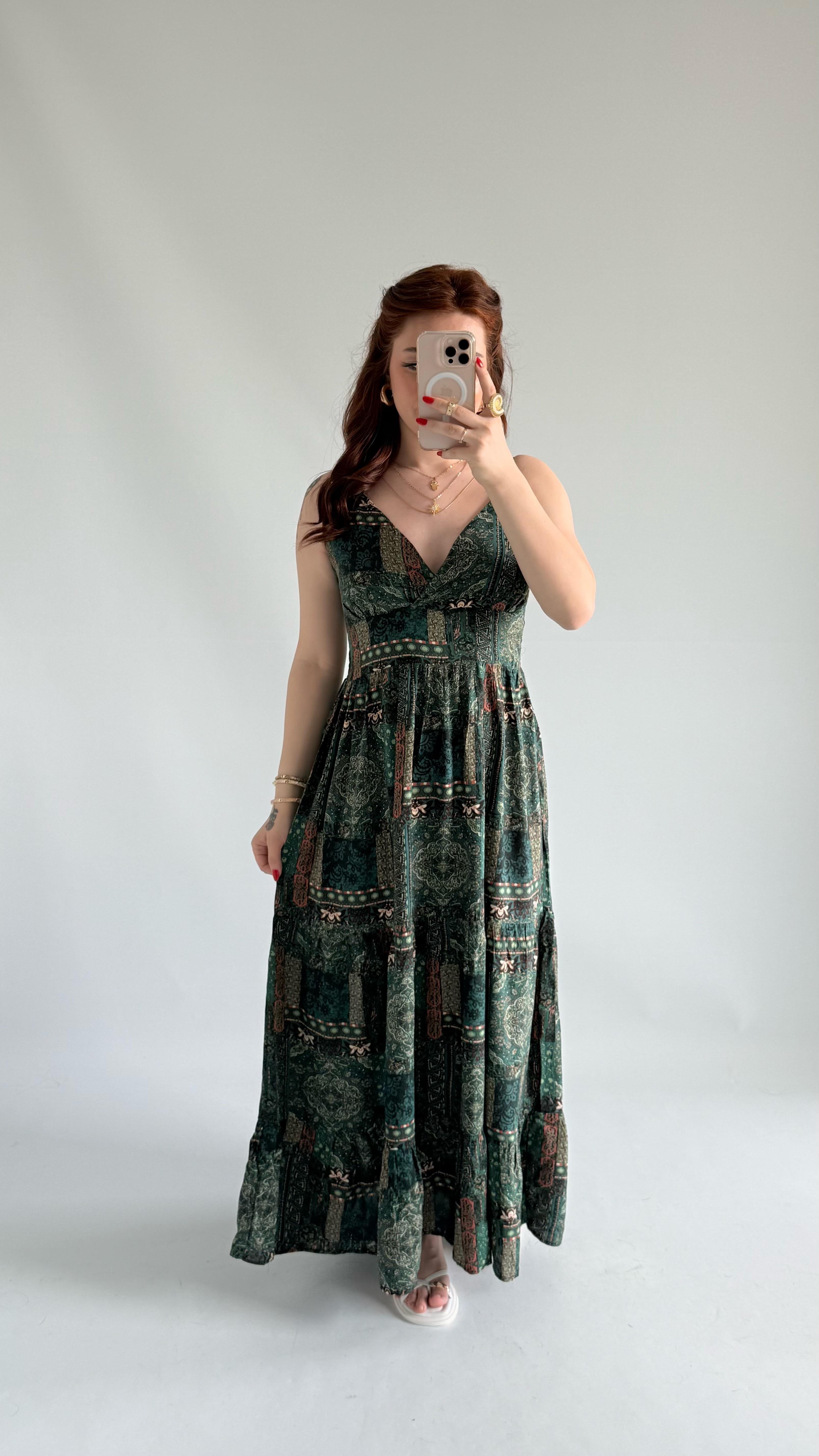 Hinata Maxi Elbise Yeşil