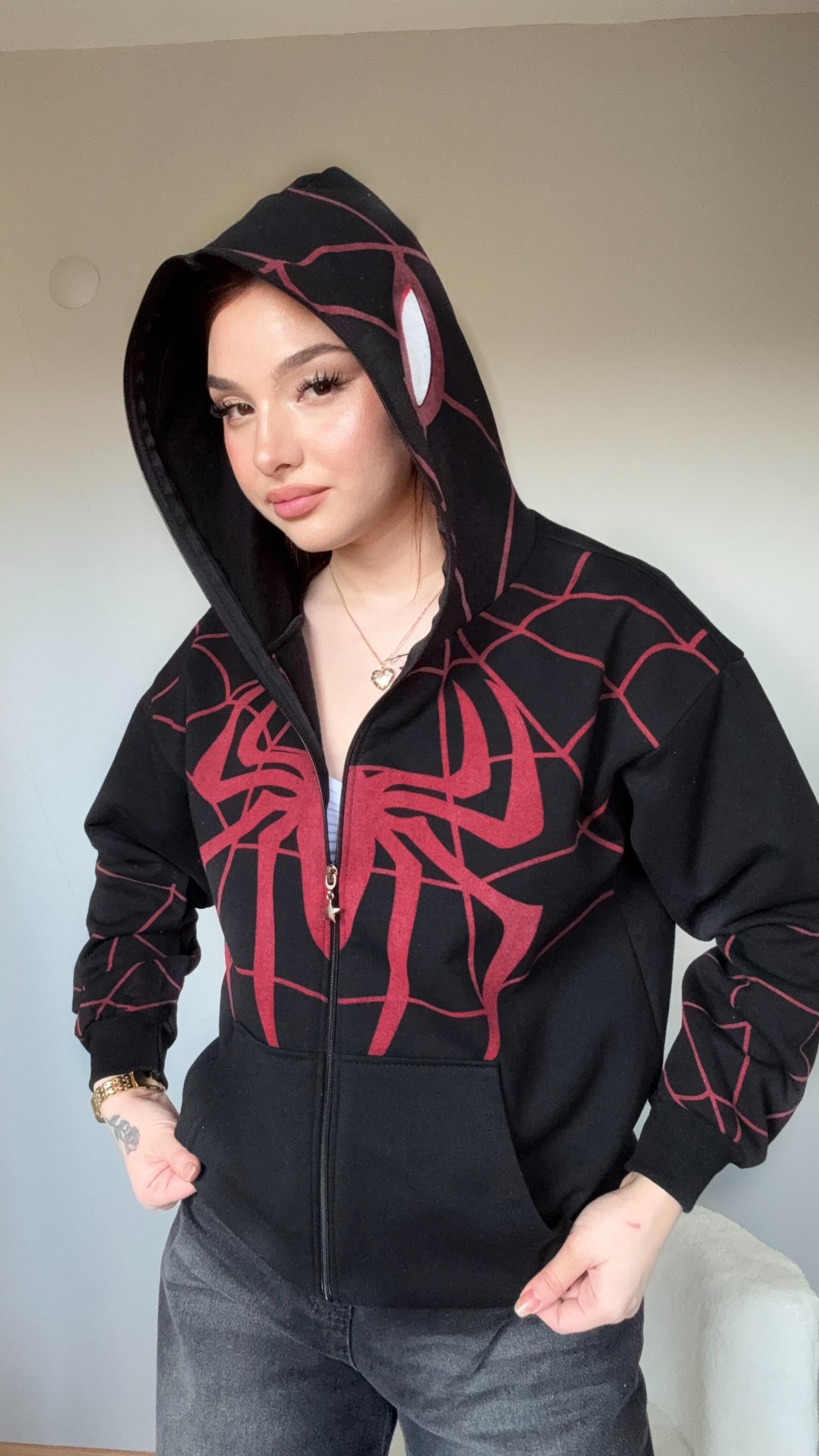 İconic Spider Sweat Hırka Siyah 