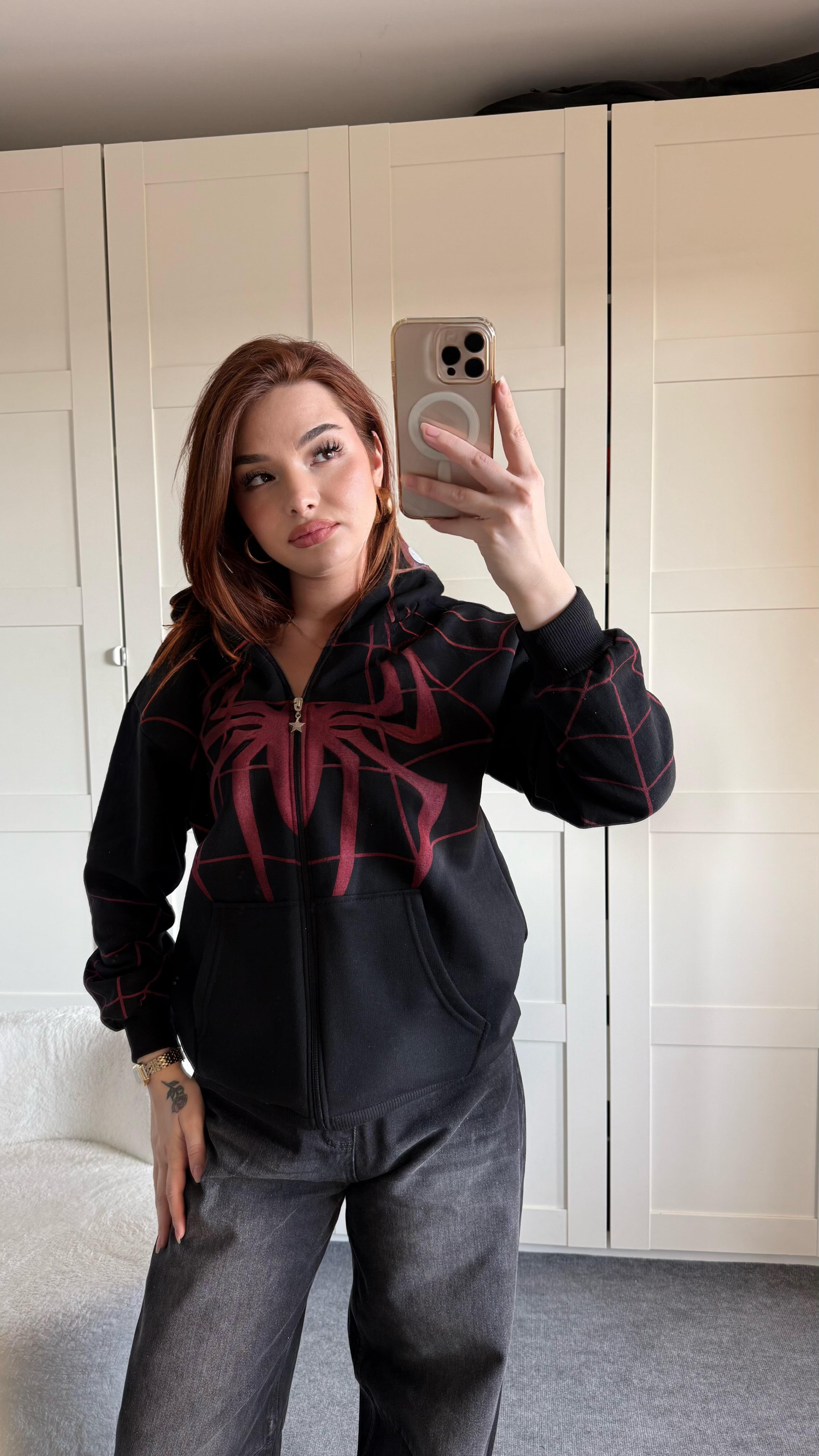 İconic Spider Sweat Hırka Siyah 