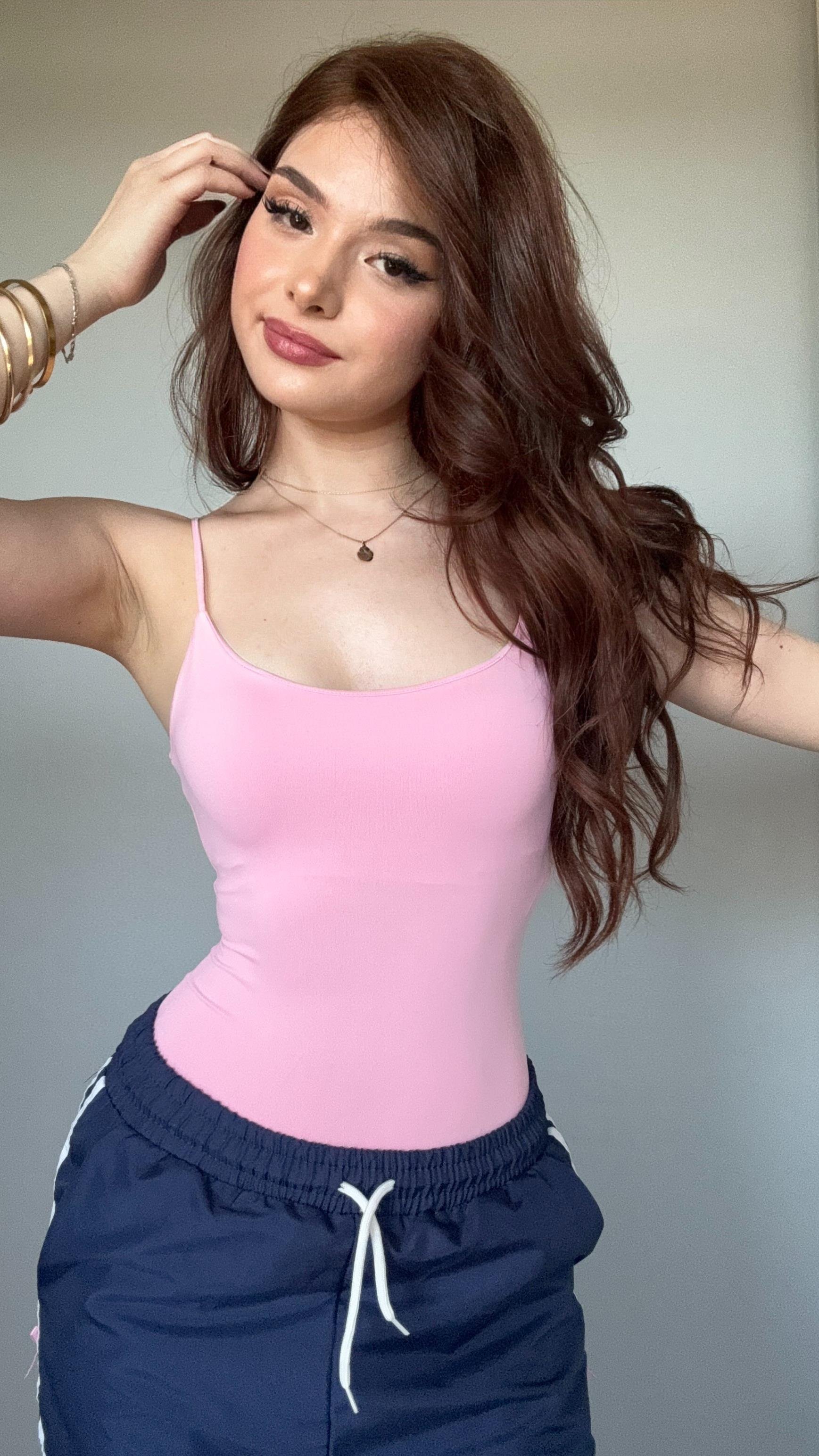İp Askılı Bodysuit Pembe