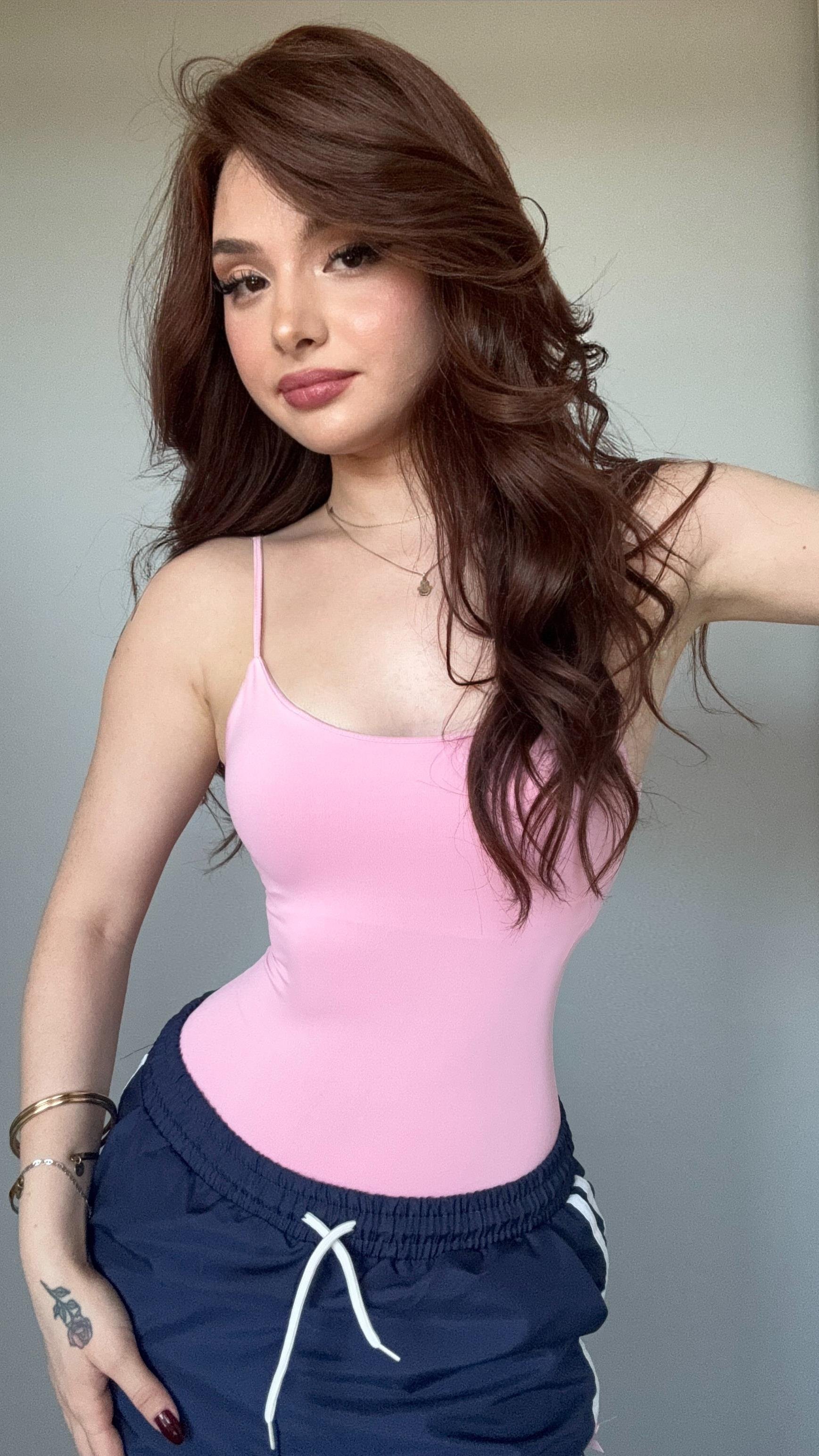 İp Askılı Bodysuit Pembe