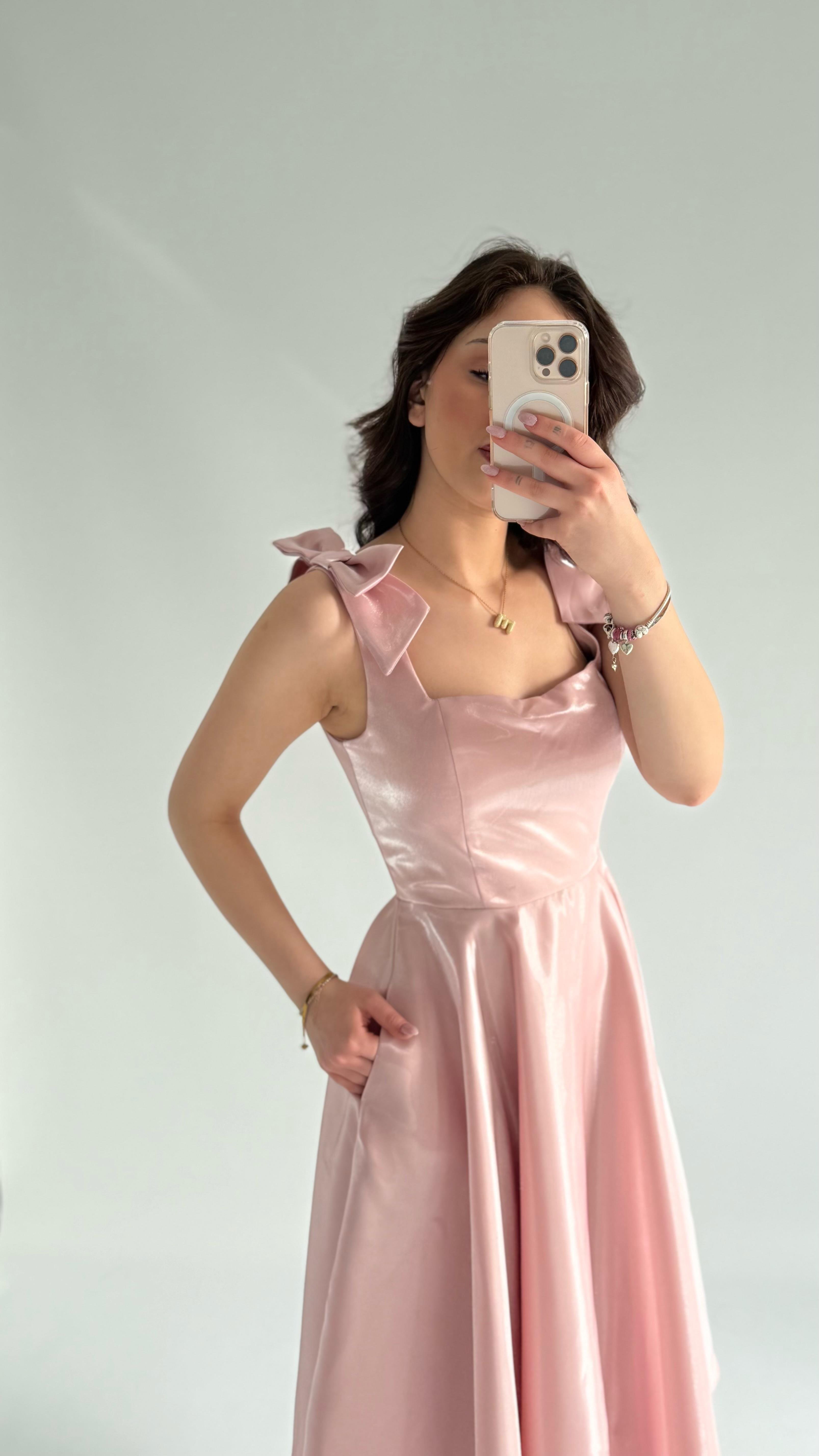 Jayla Fiyonk Detaylı Abiye Pembe