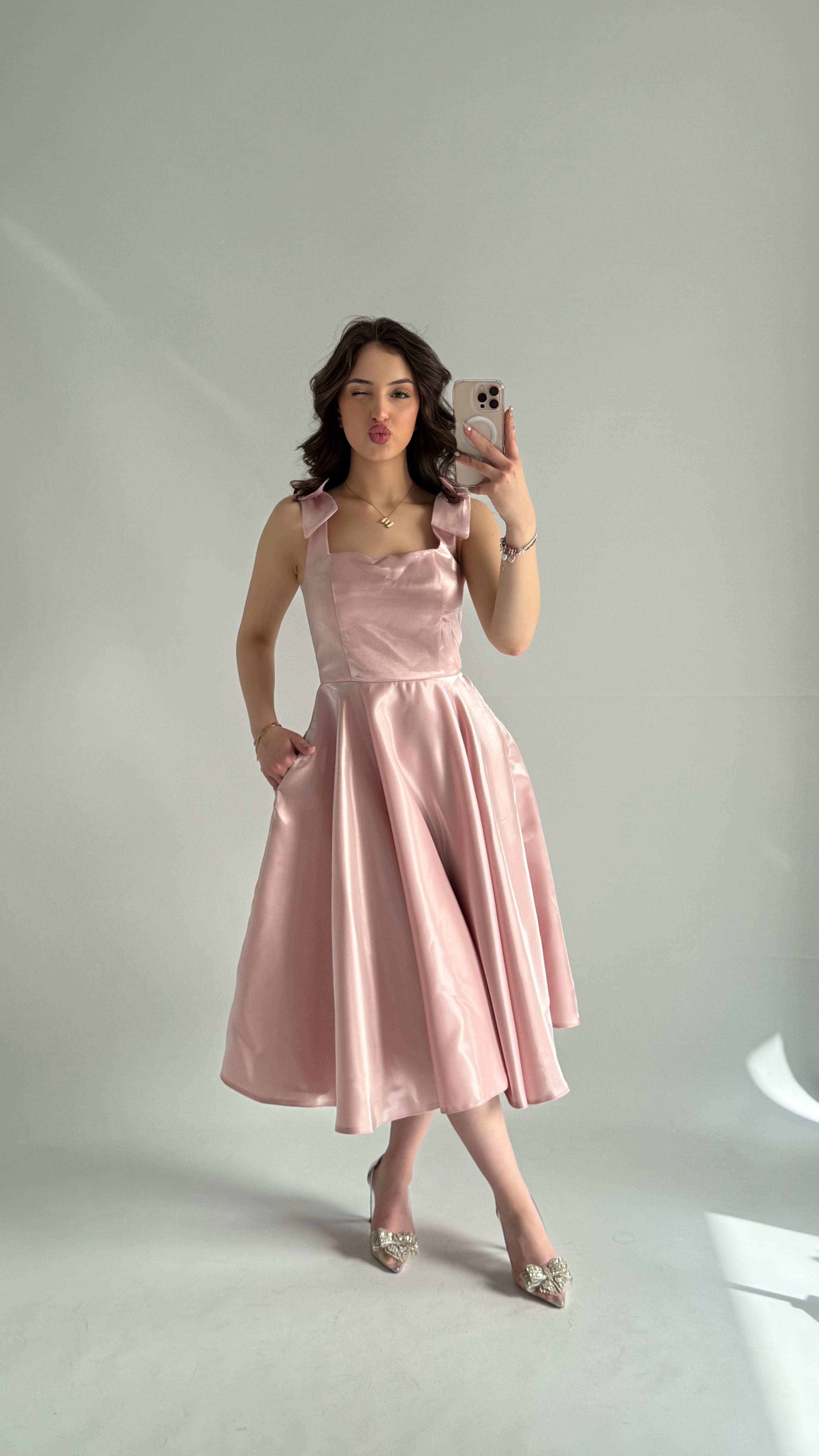 Jayla Fiyonk Detaylı Abiye Pembe