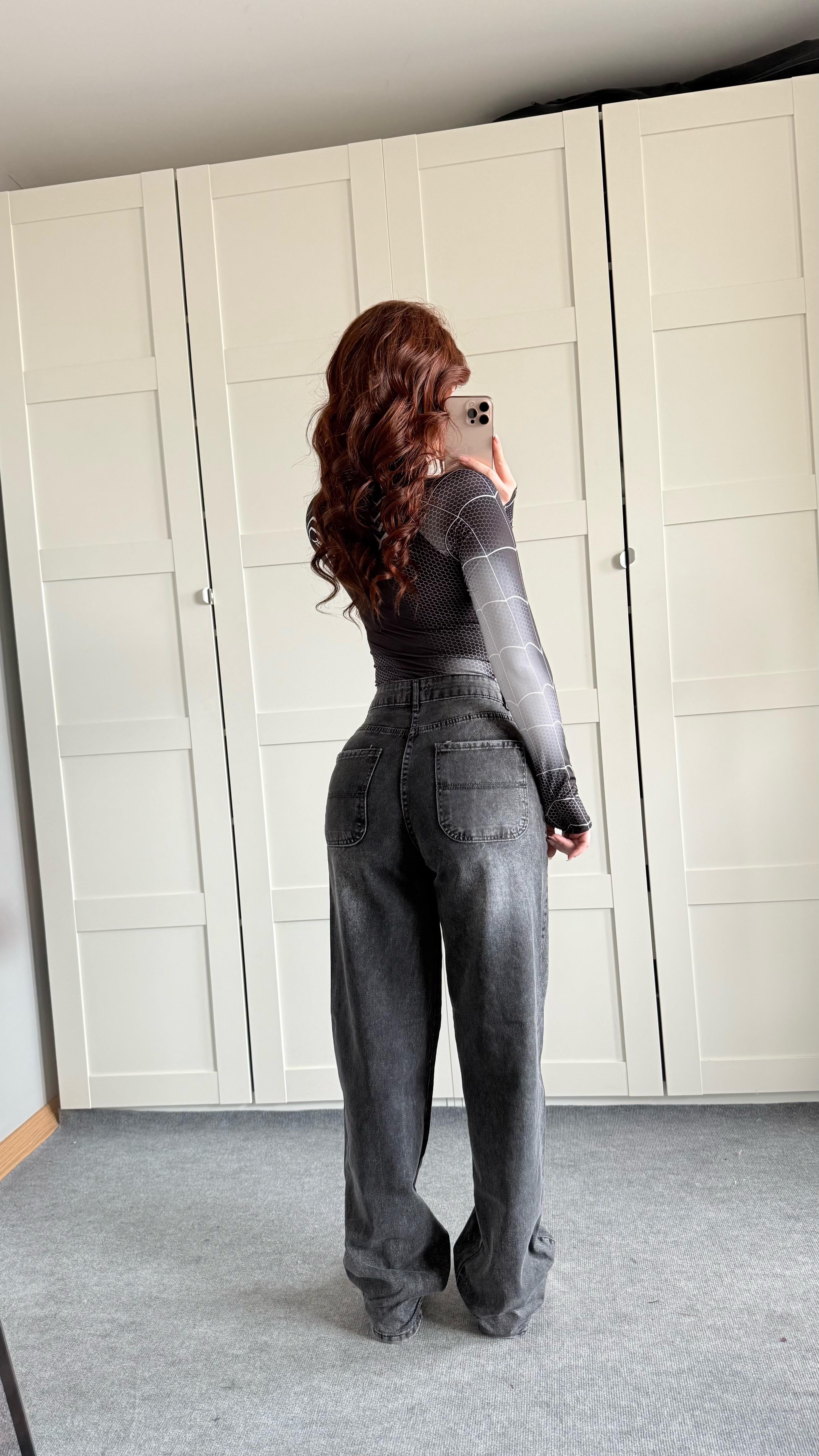 Jenner Wide Leg Jean Antrasit