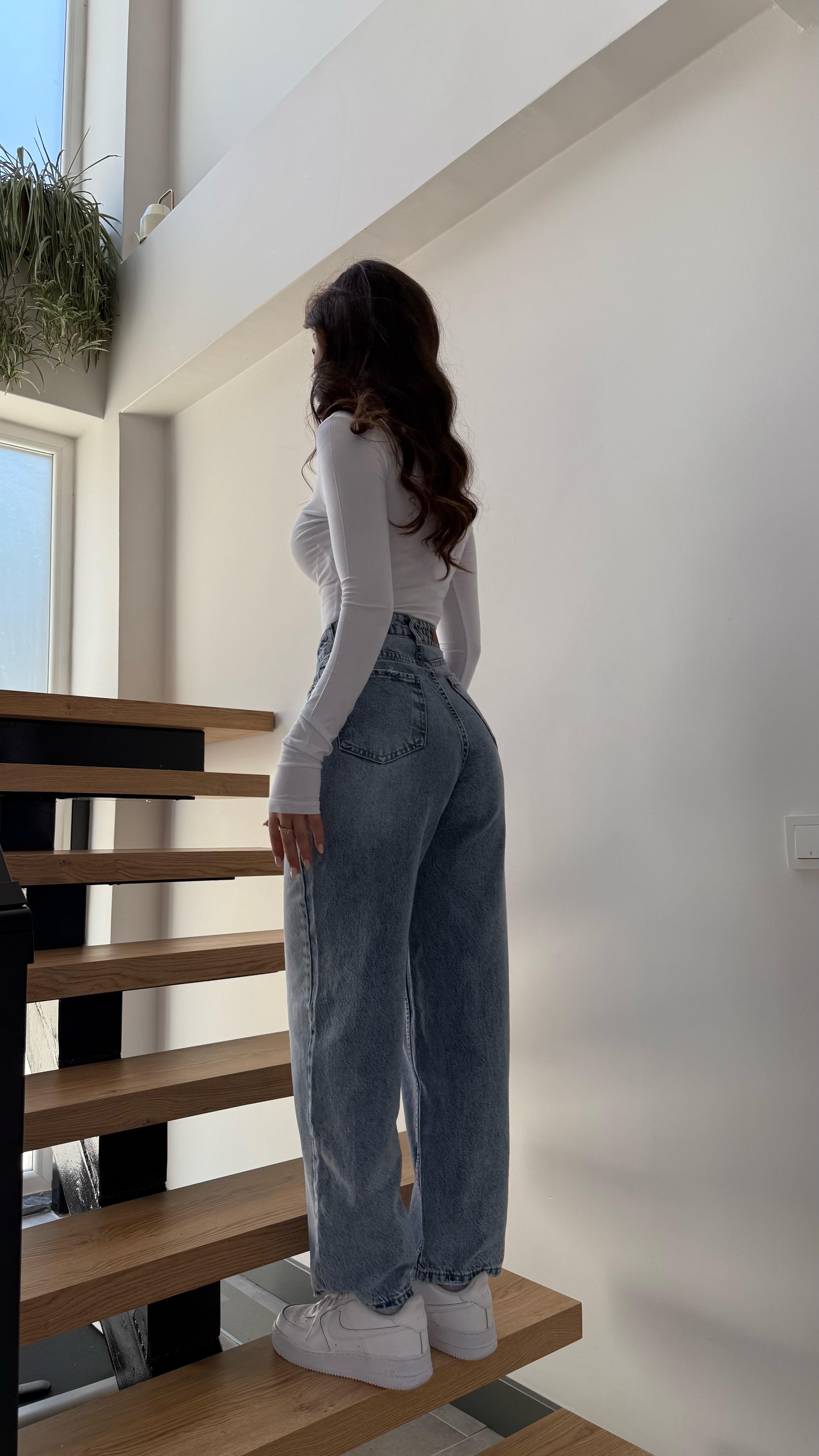 Jenner Wide Leg Jean Buz Mavisi