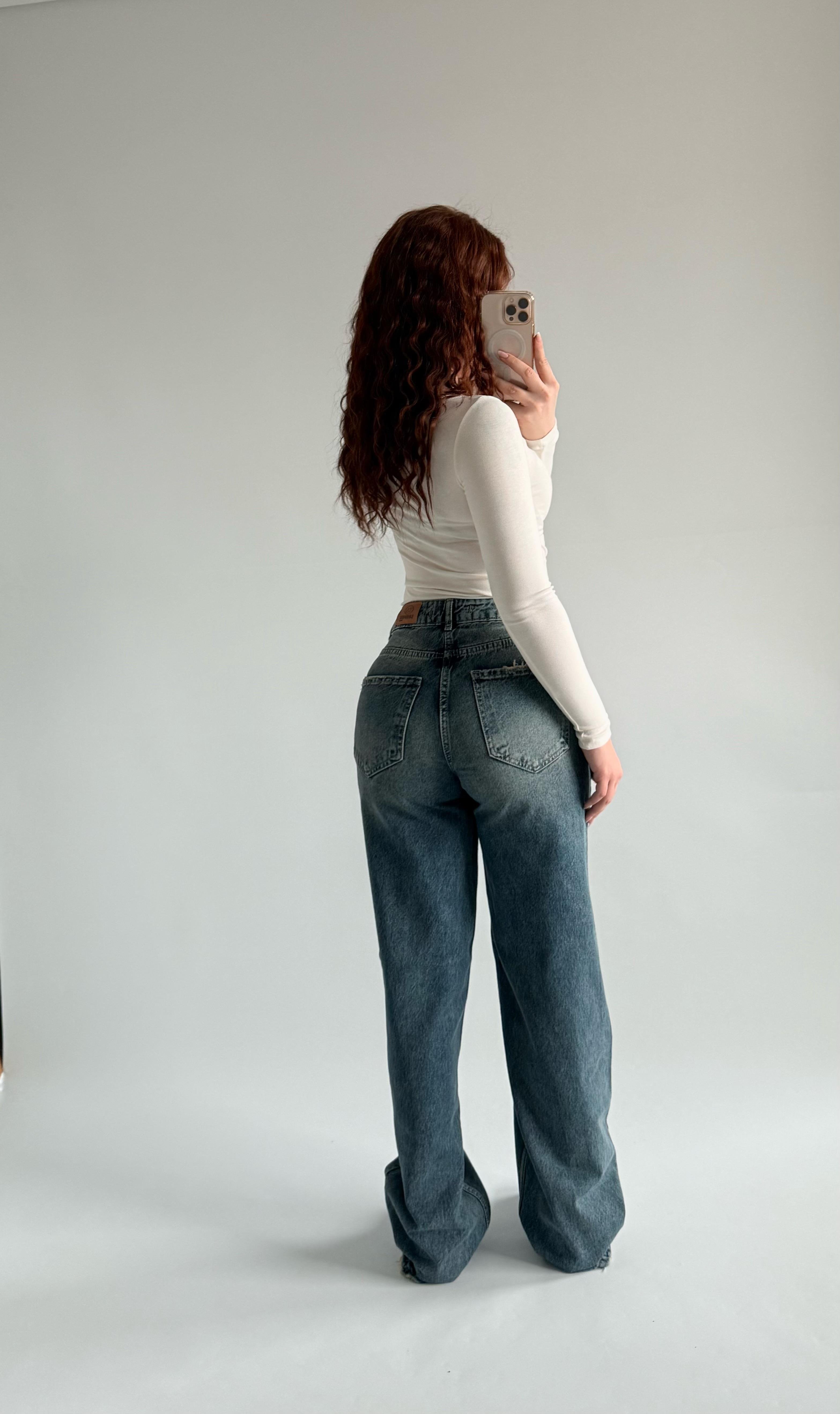 Jenner Wide Leg Jean Eskitme