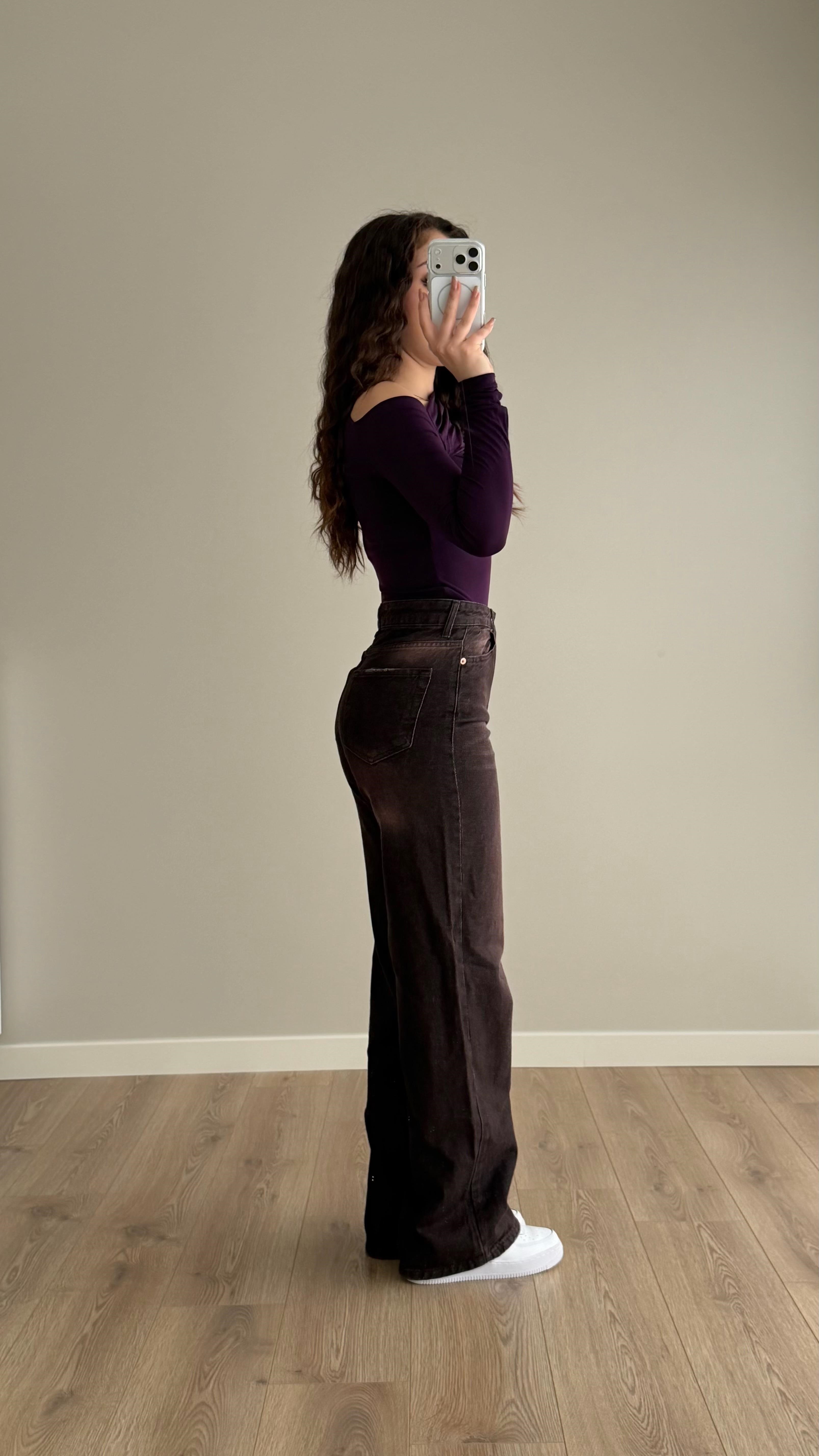 Jenner Wide Leg Jean Kahverengi 