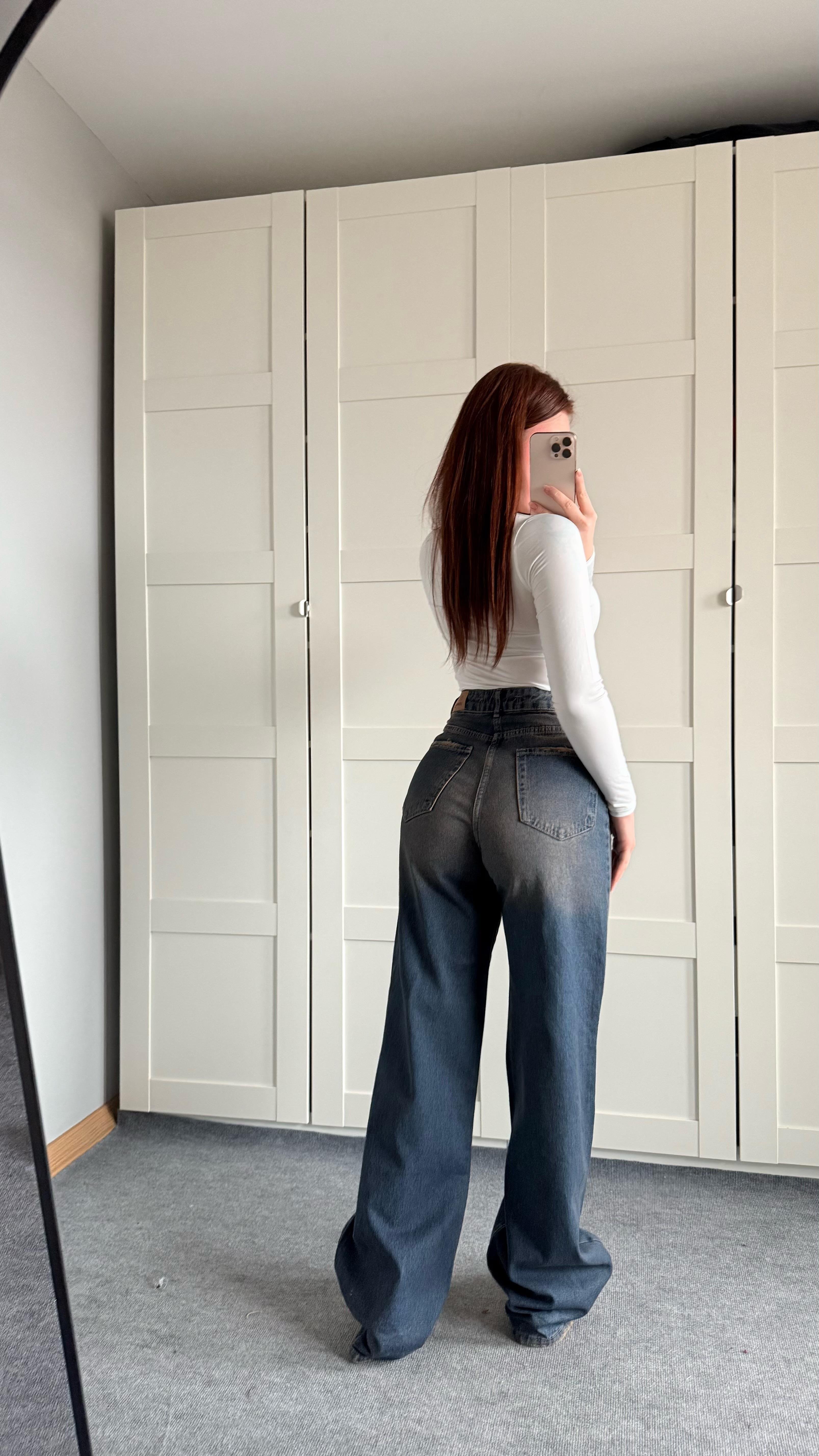 Jenner Wide Leg Jean Koyu Tintli