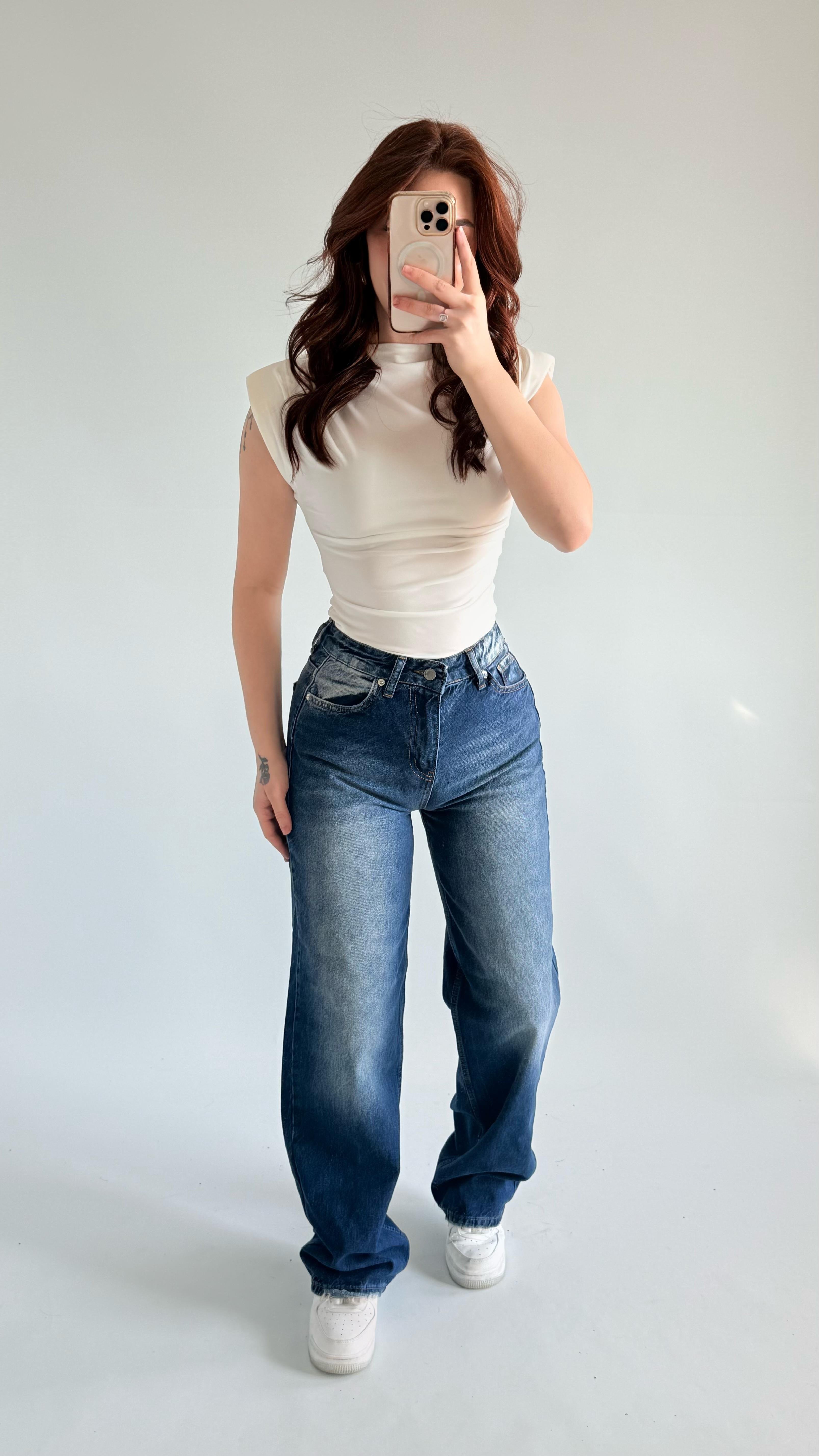 Jenner Wide Leg Jean Lacivert