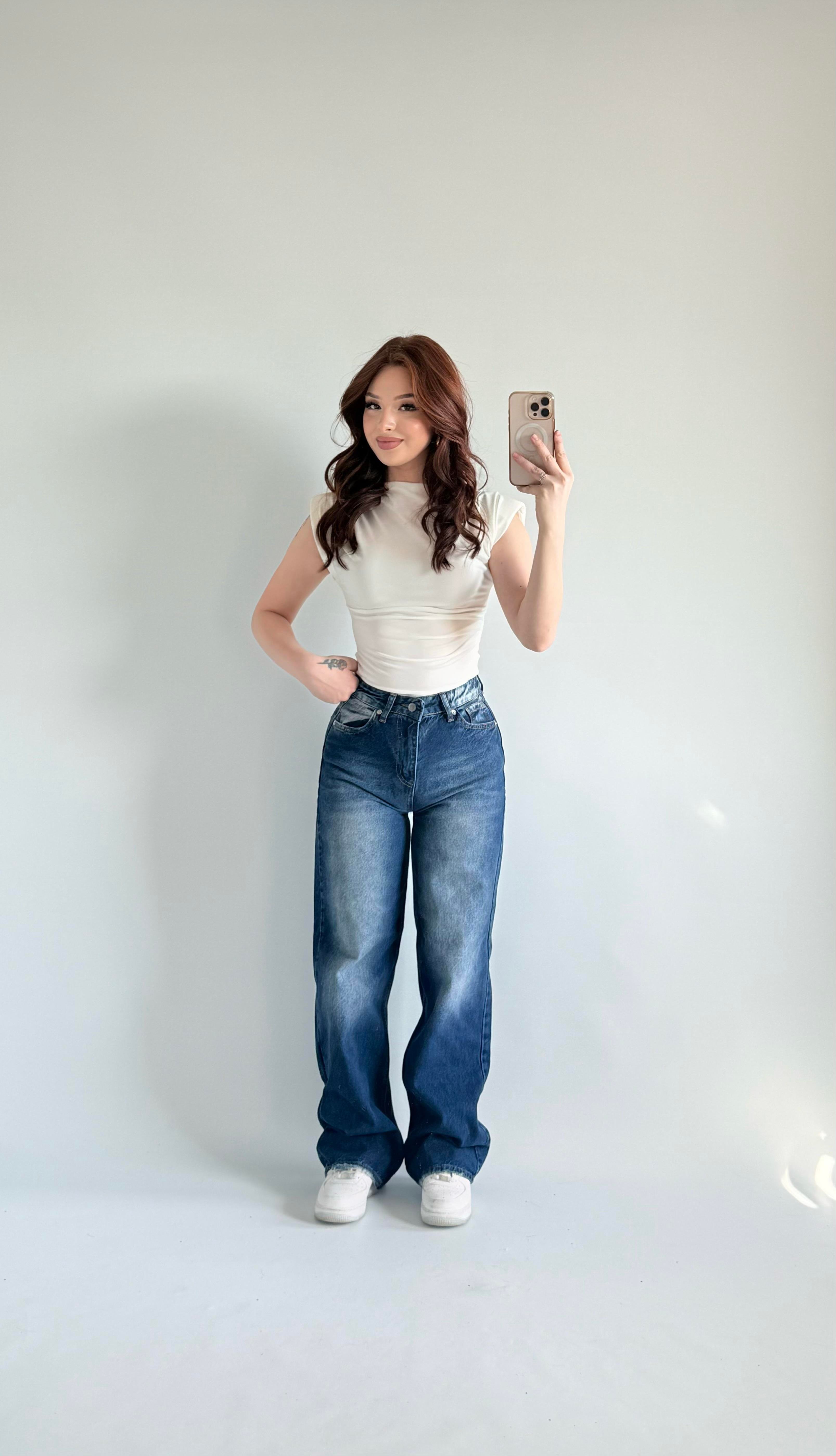 Jenner Wide Leg Jean Lacivert