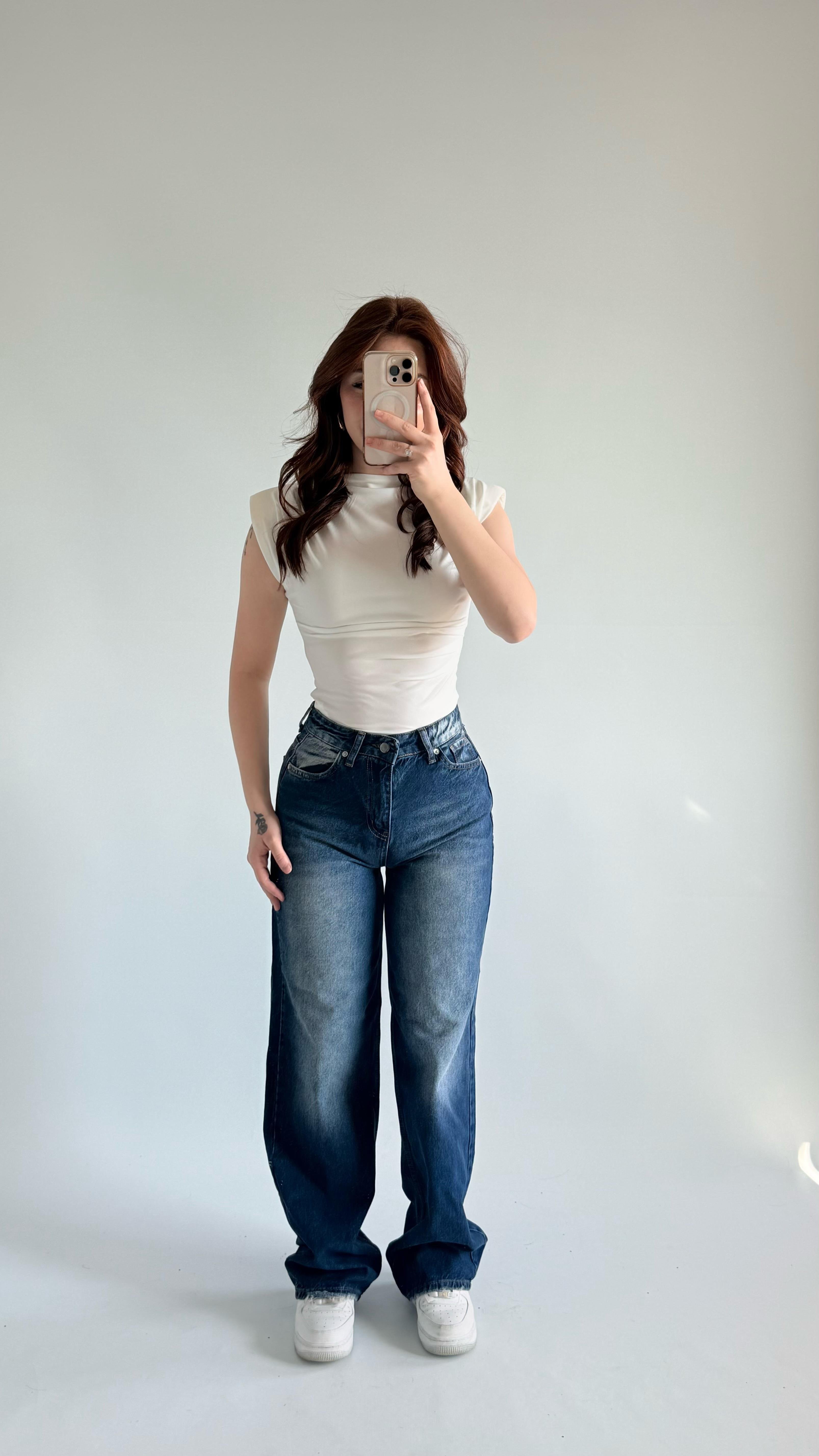 Jenner Wide Leg Jean Lacivert