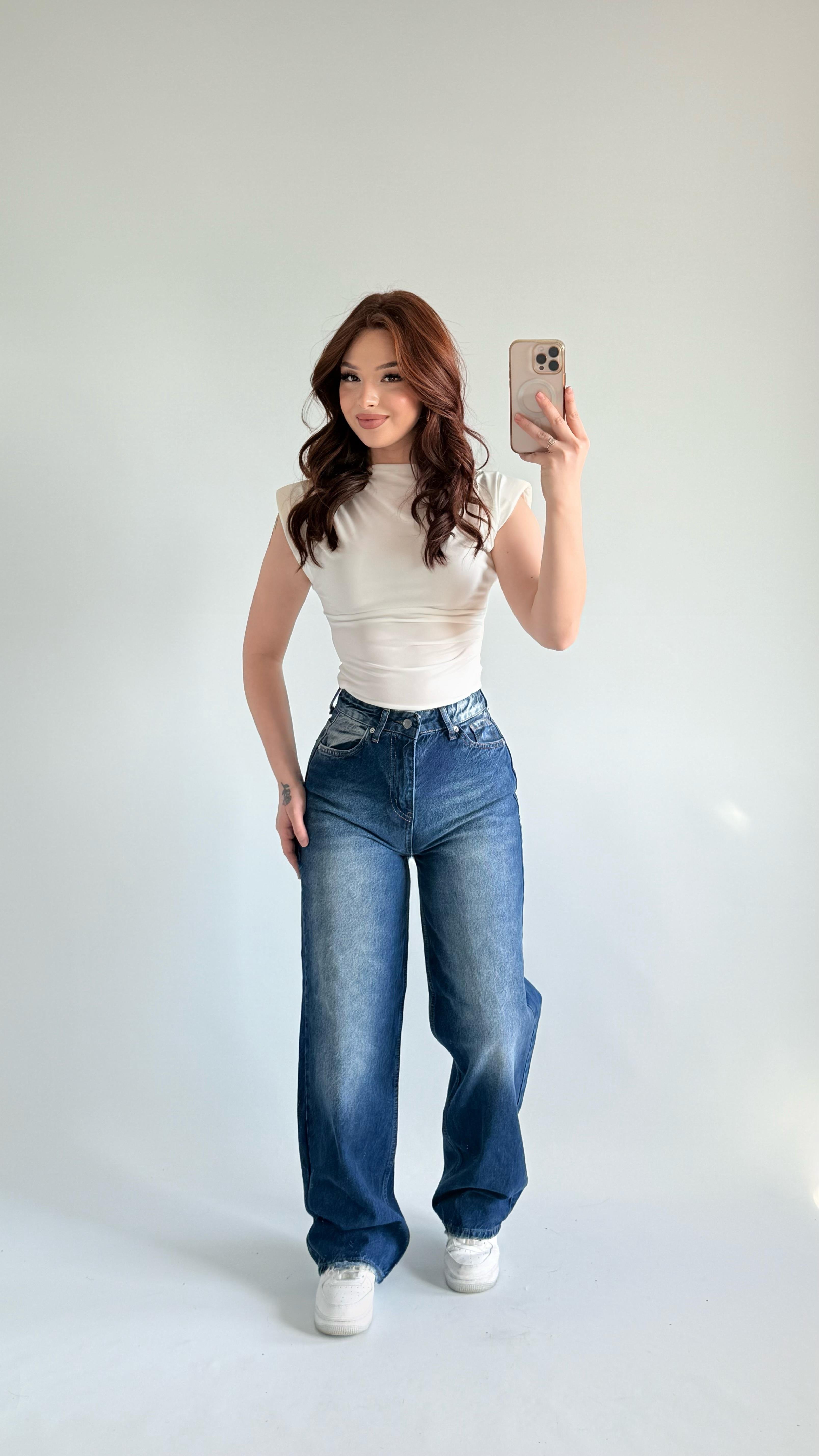 Jenner Wide Leg Jean Lacivert