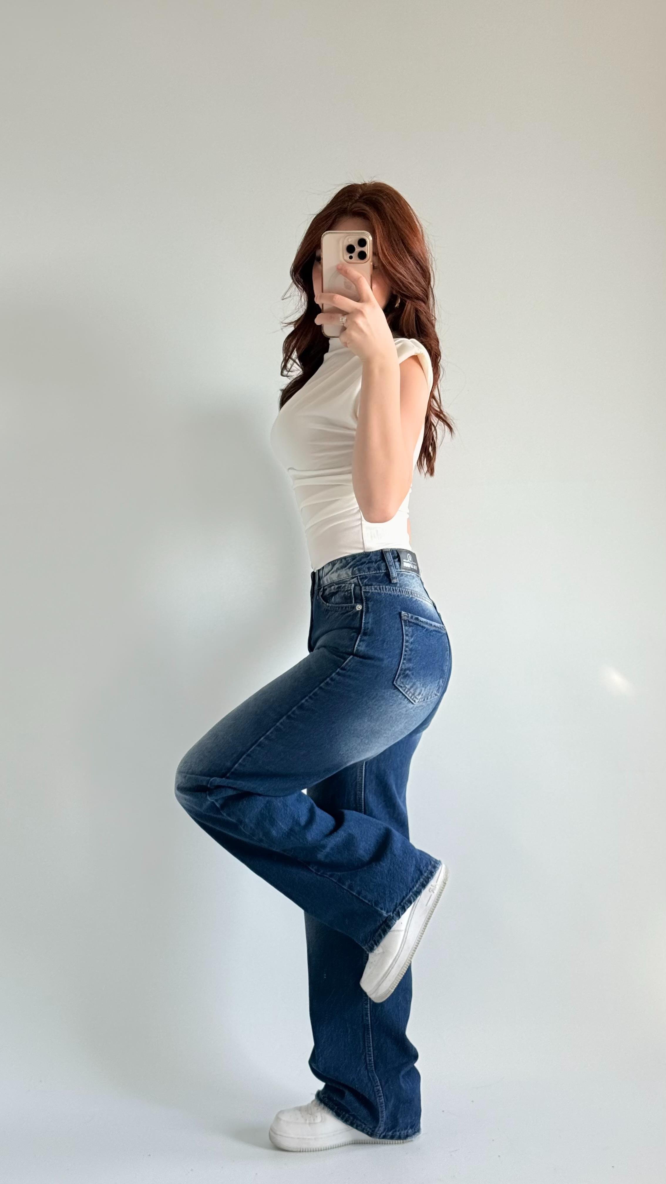 Jenner Wide Leg Jean Lacivert