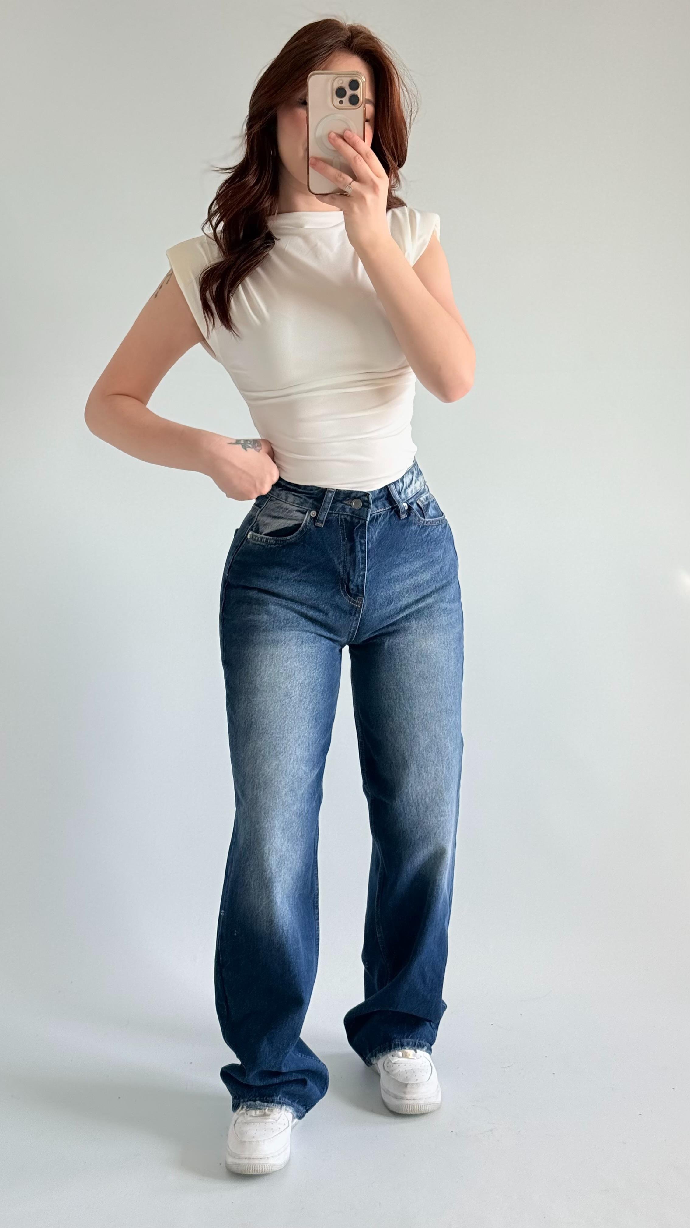 Jenner Wide Leg Jean Lacivert