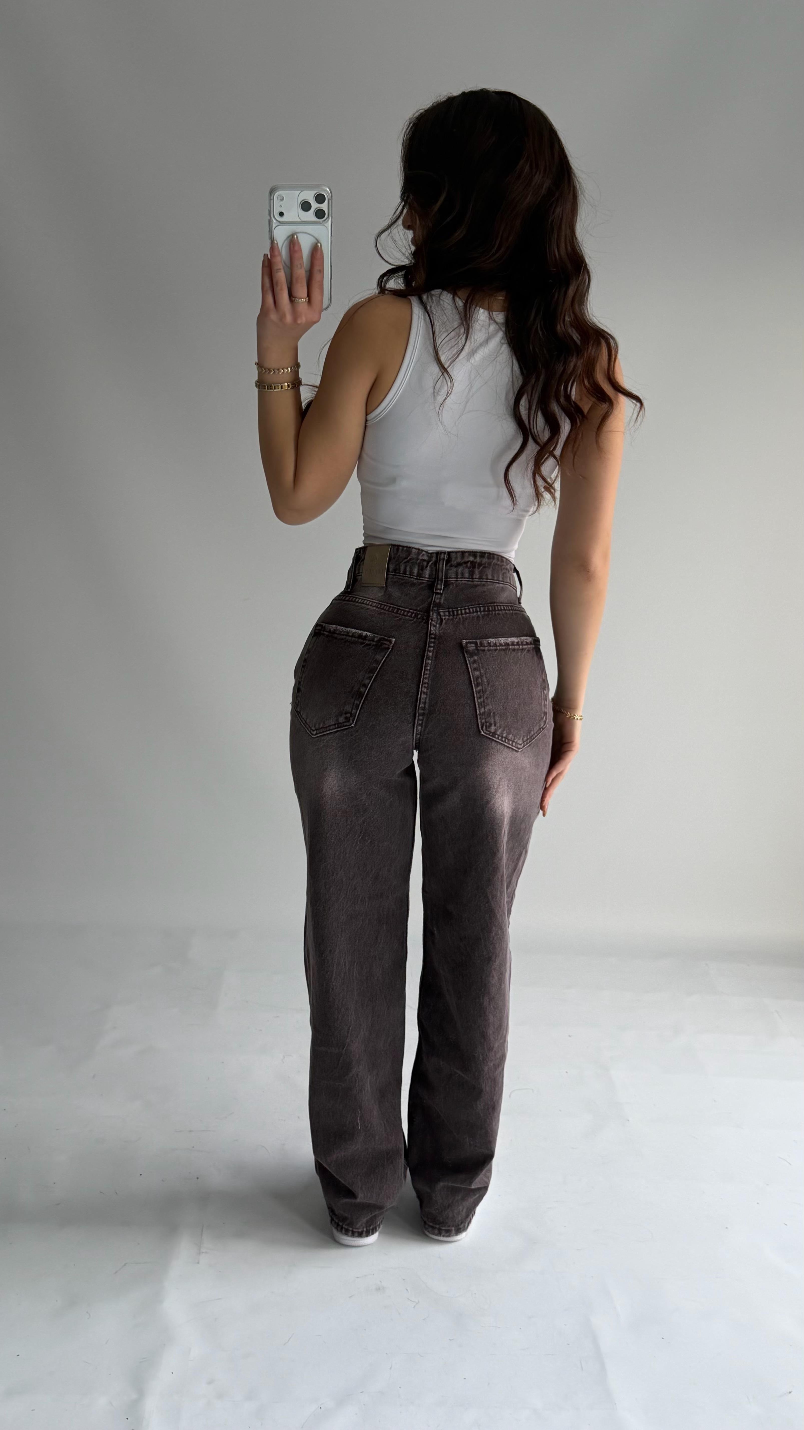 Jenner Wide Leg Jean Mor Eskitme