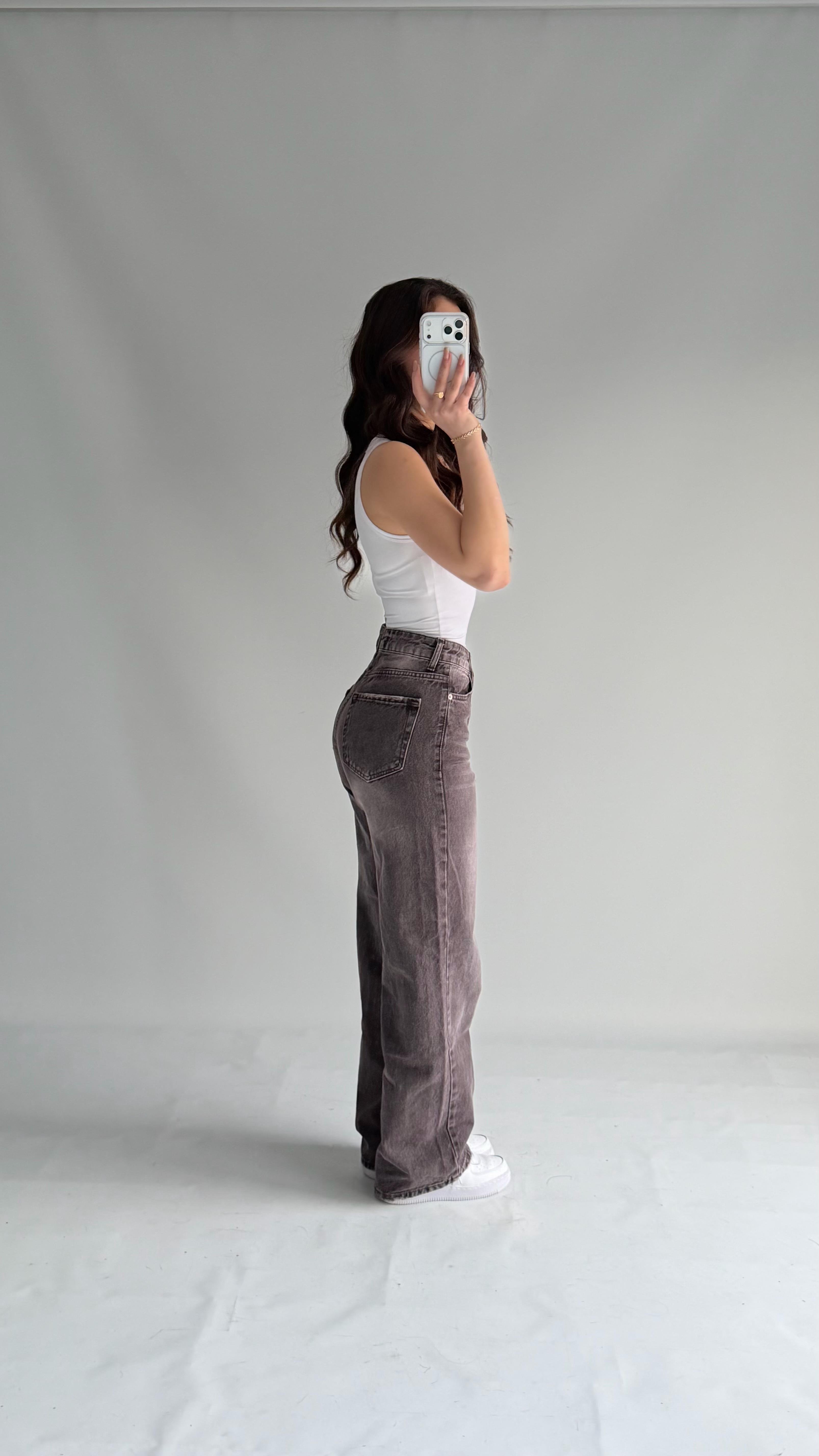 Jenner Wide Leg Jean Mor Eskitme