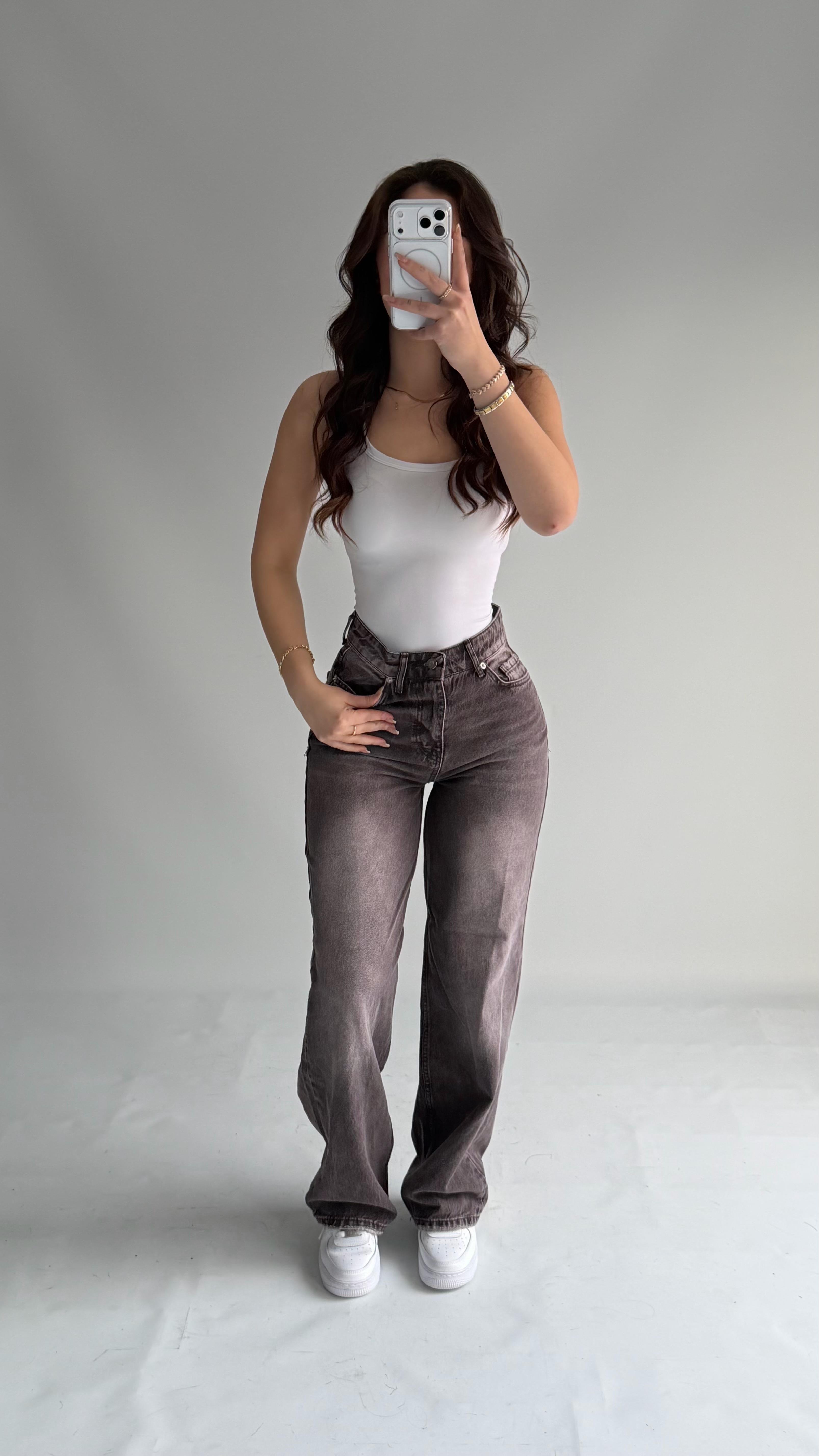Jenner Wide Leg Jean Mor Eskitme