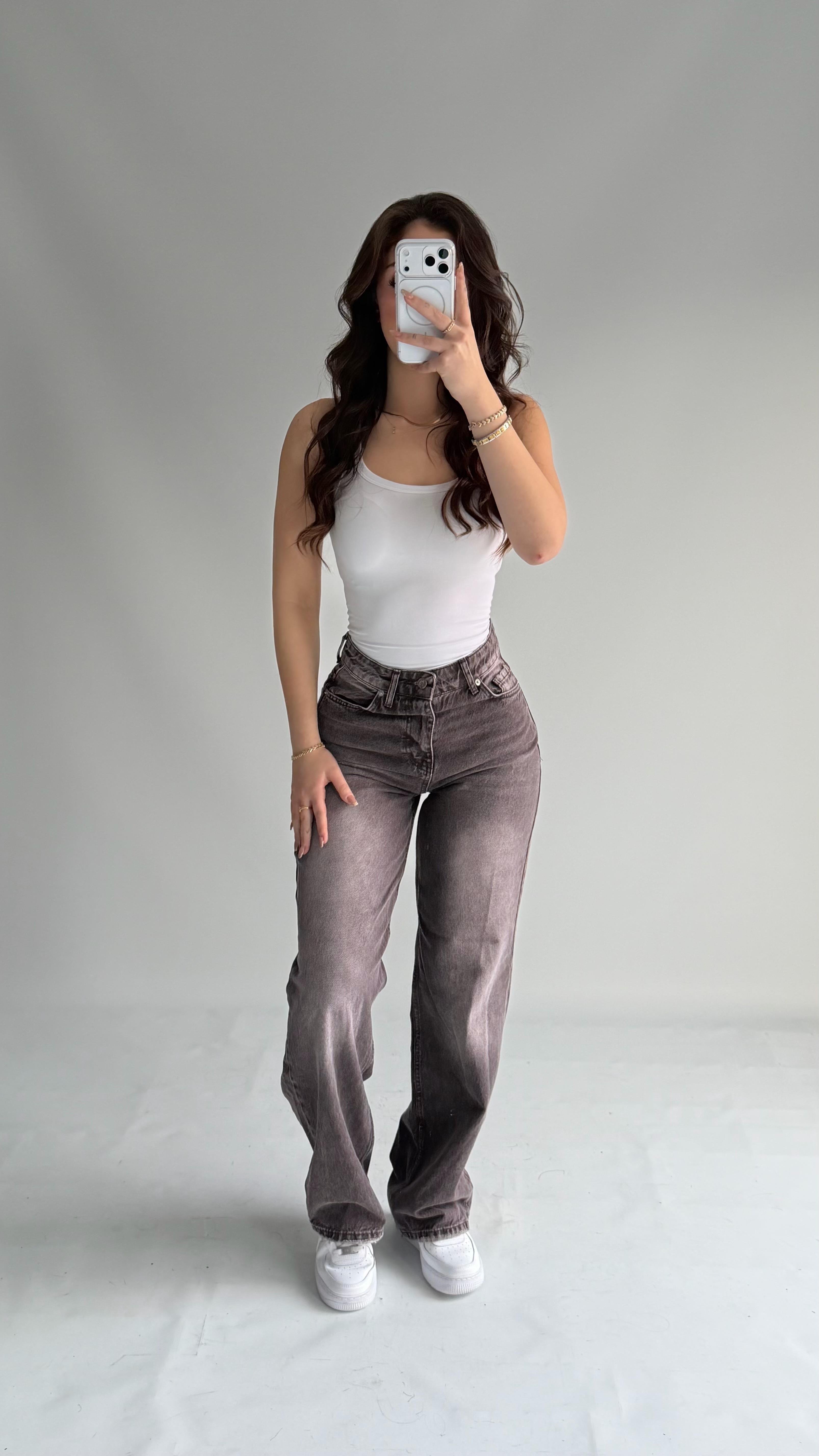 Jenner Wide Leg Jean Mor Eskitme