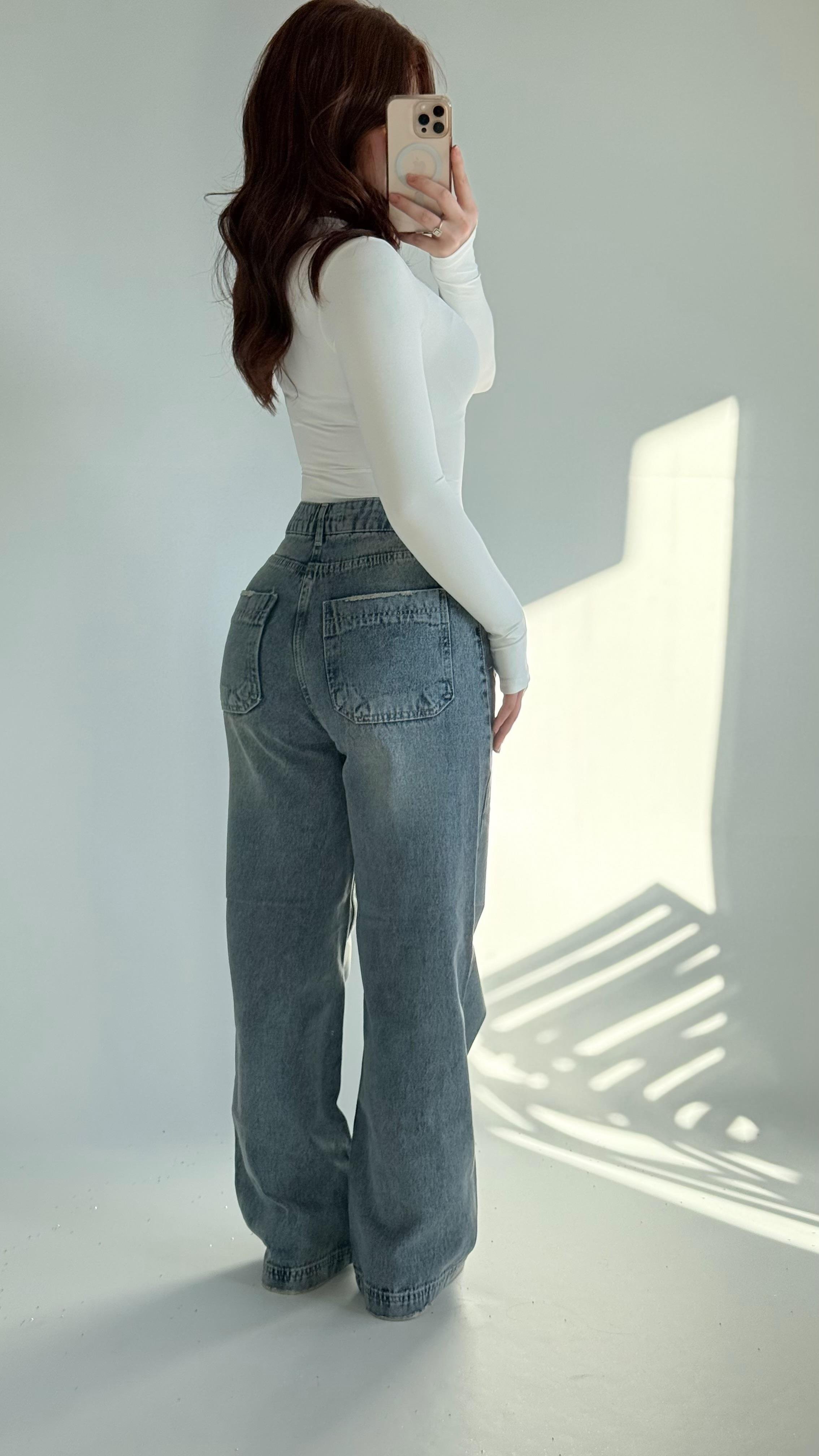Jennifer Wide Leg Pantolon Eskitme