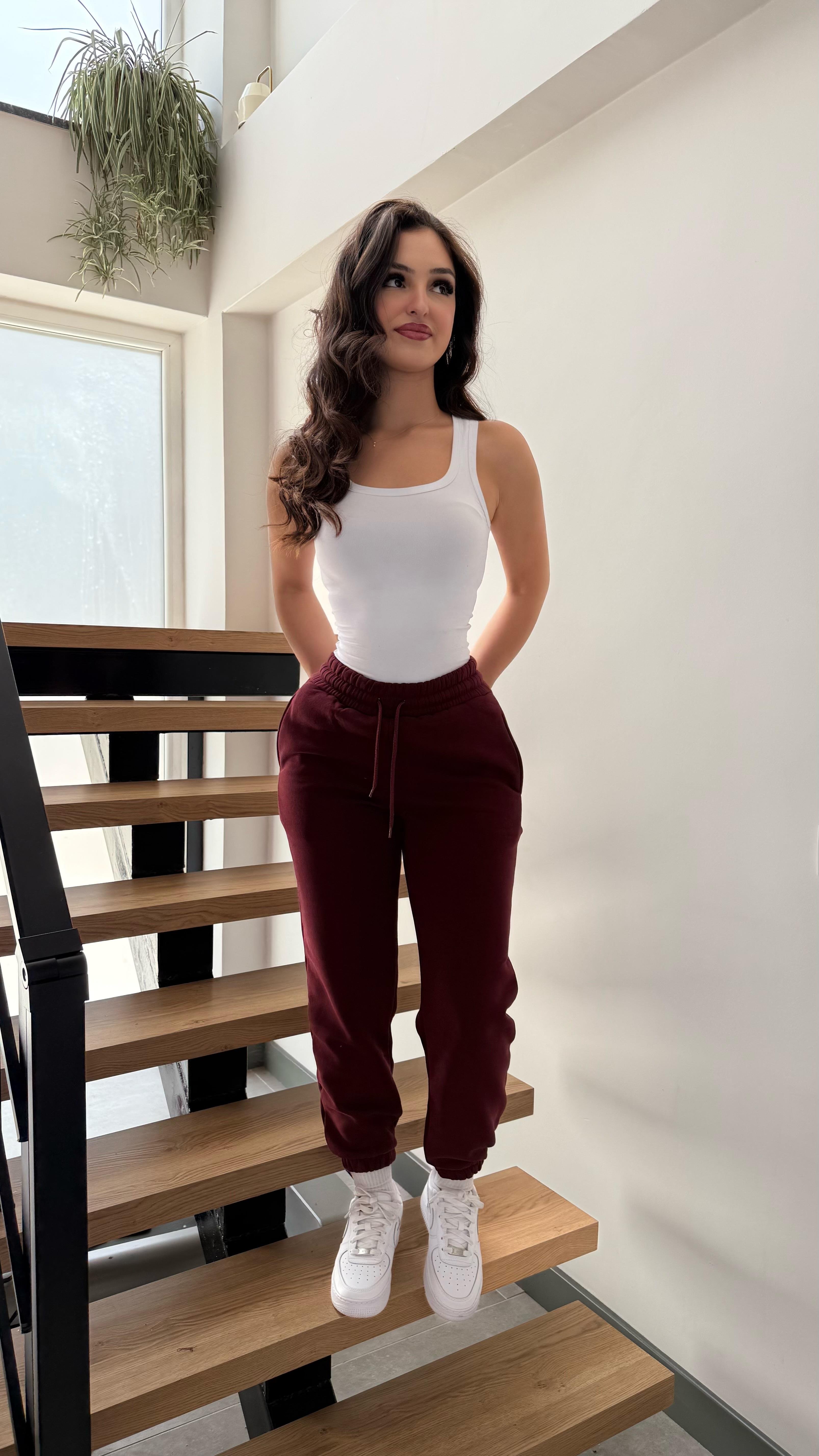 Jogger Lastikli Eşofman Bordo