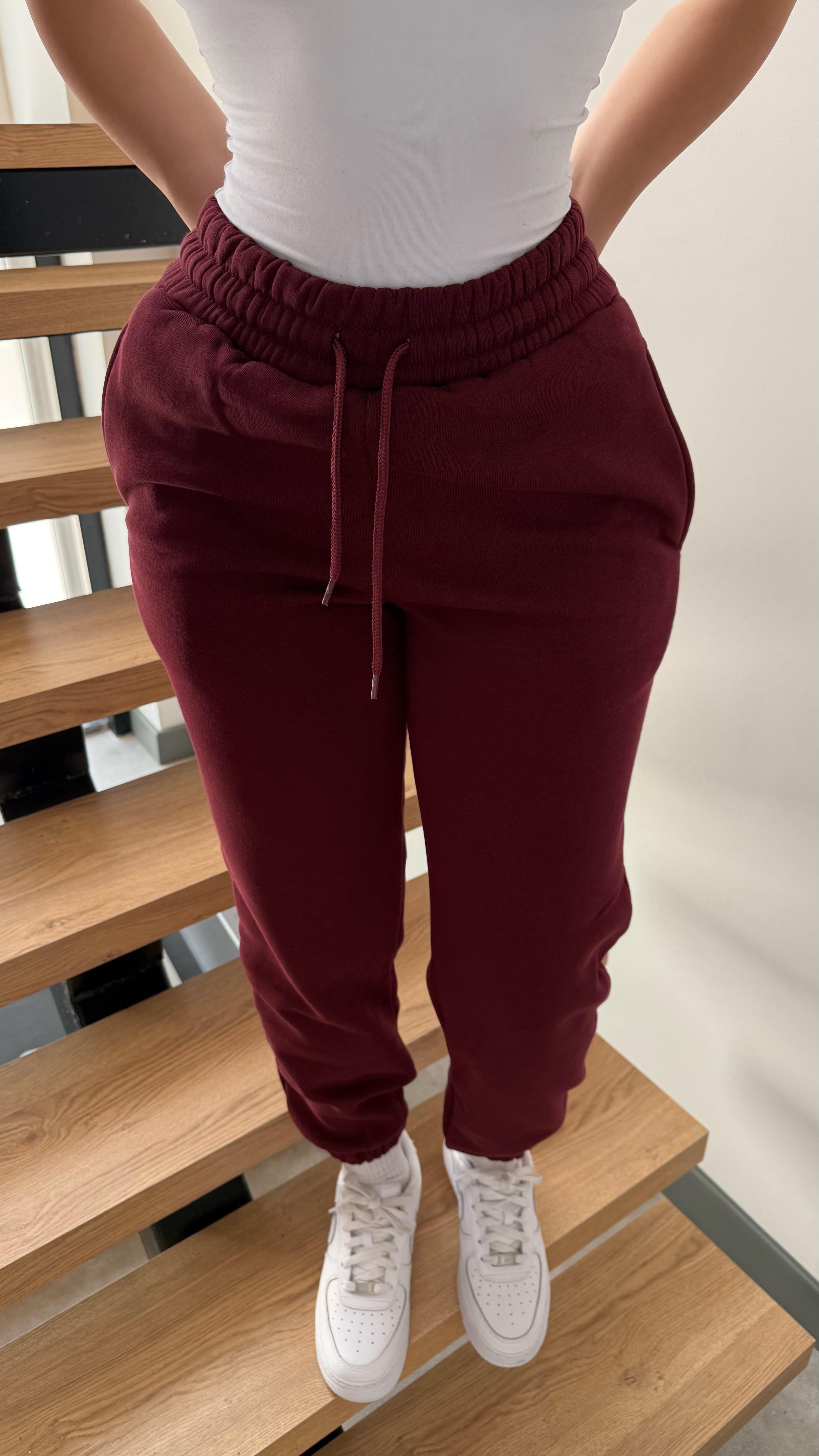 Jogger Lastikli Eşofman Bordo