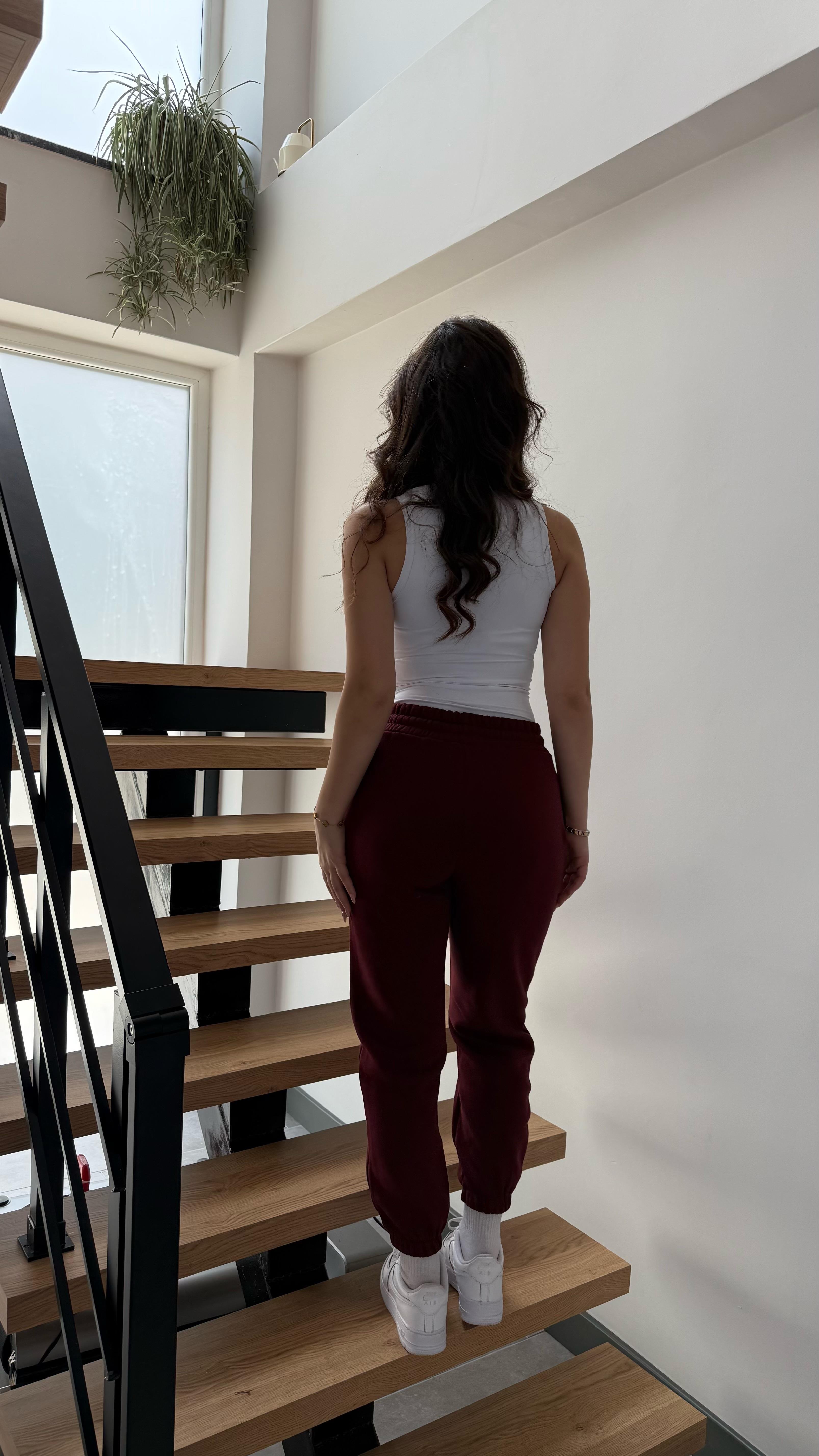 Jogger Lastikli Eşofman Bordo