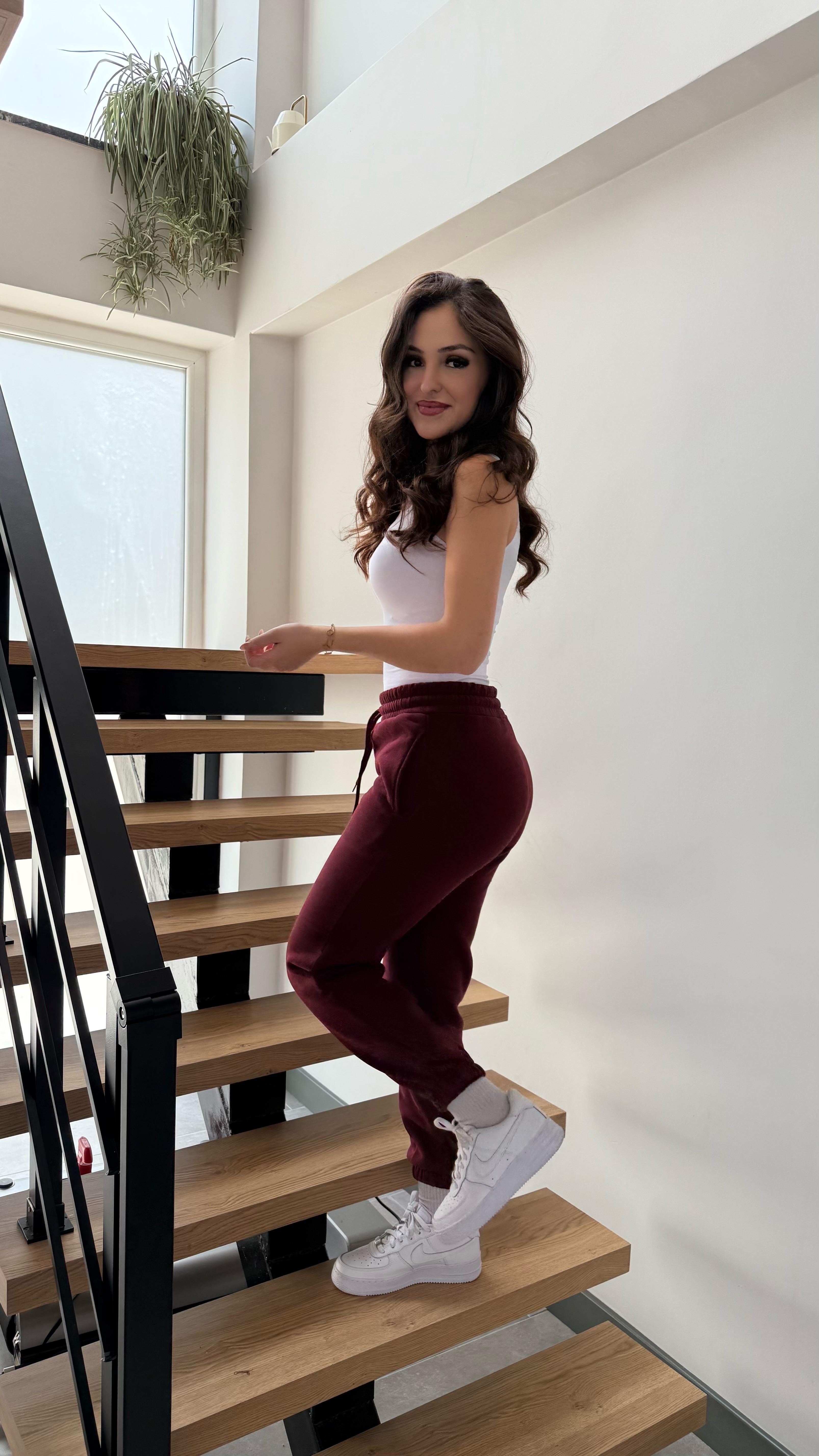 Jogger Lastikli Eşofman Bordo