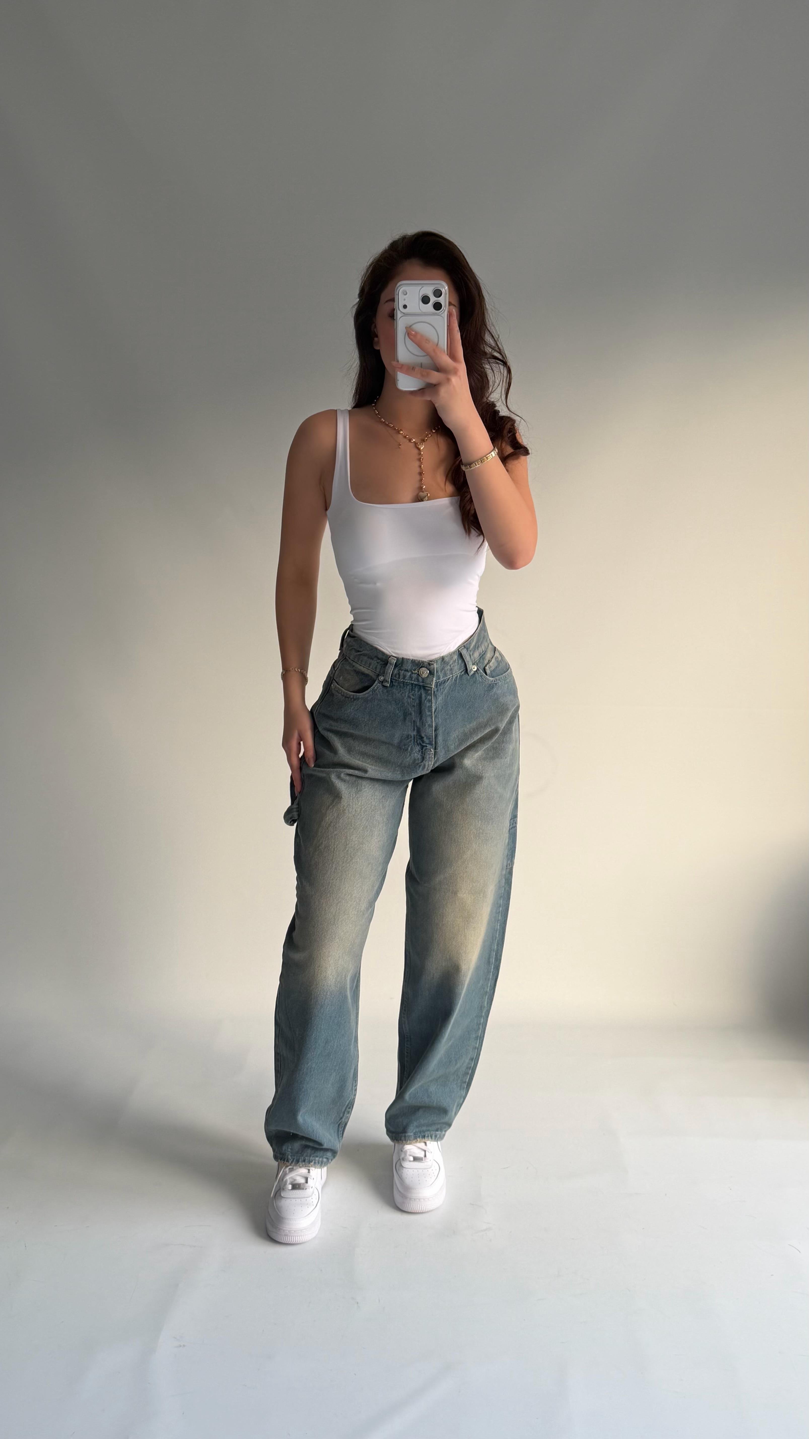 Jolie Carpenter Baggy Jean Açık Mavi