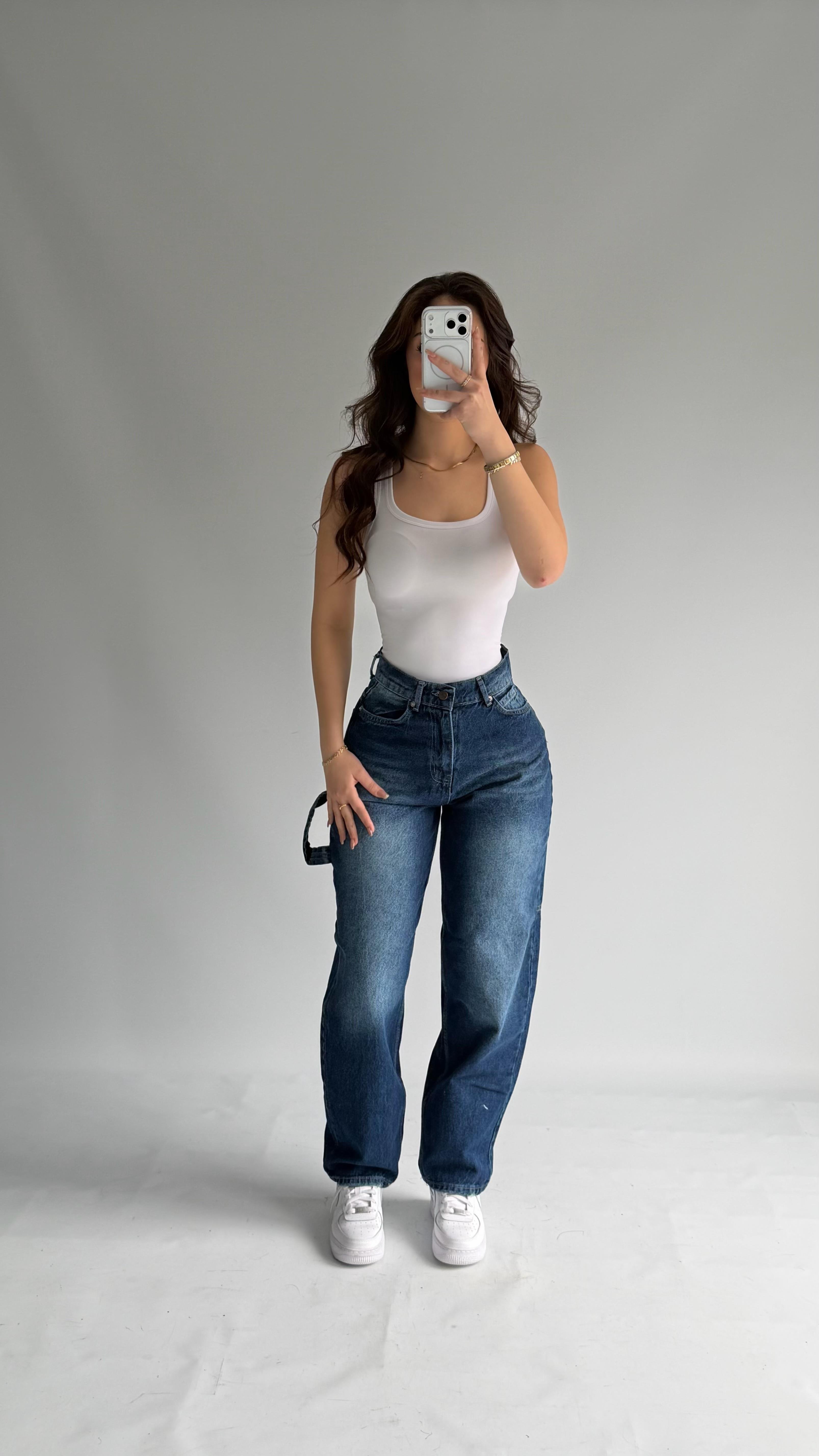 Jolie Carpenter Baggy Jean Orta Mavi