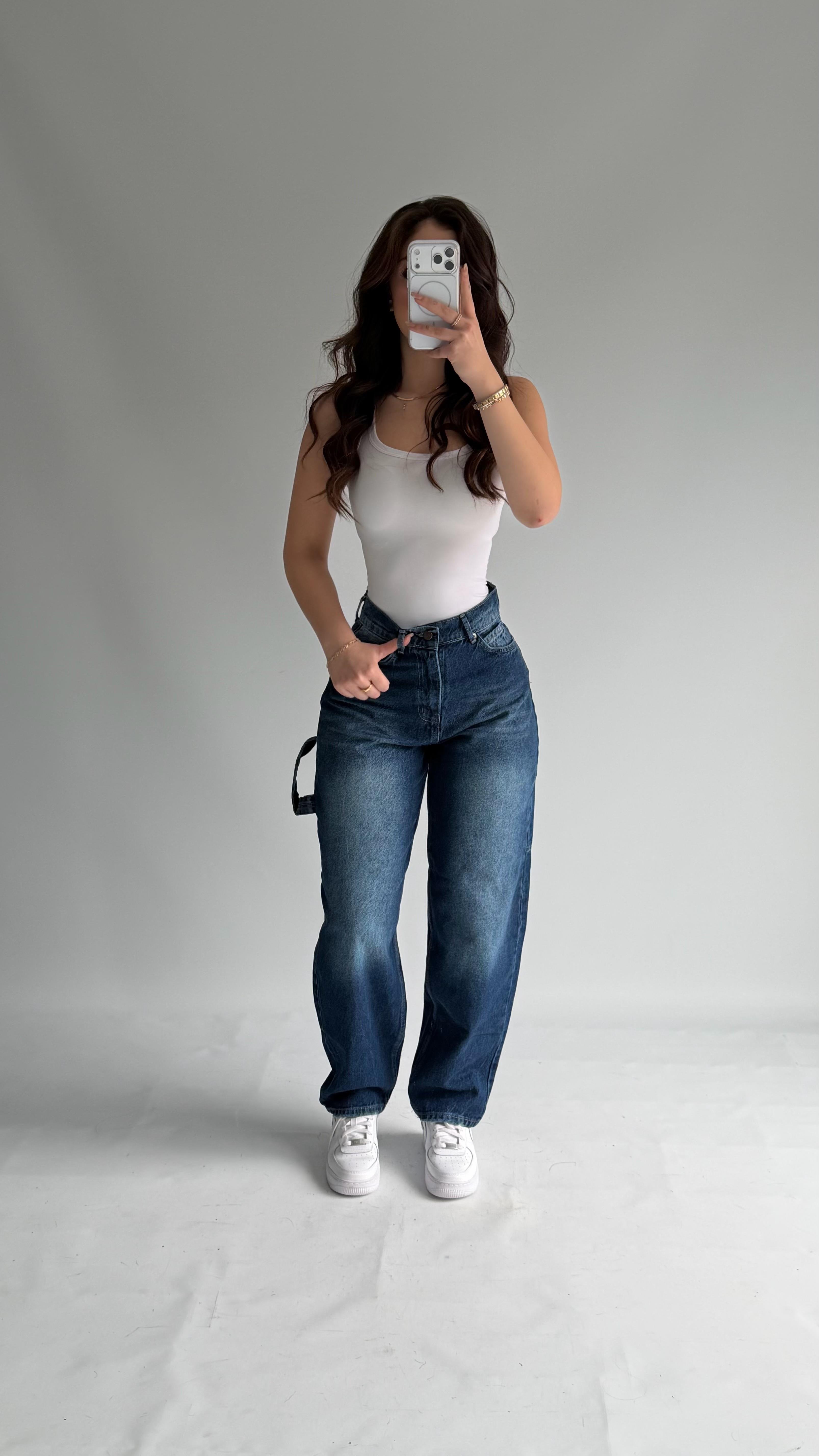 Jolie Carpenter Baggy Jean Orta Mavi