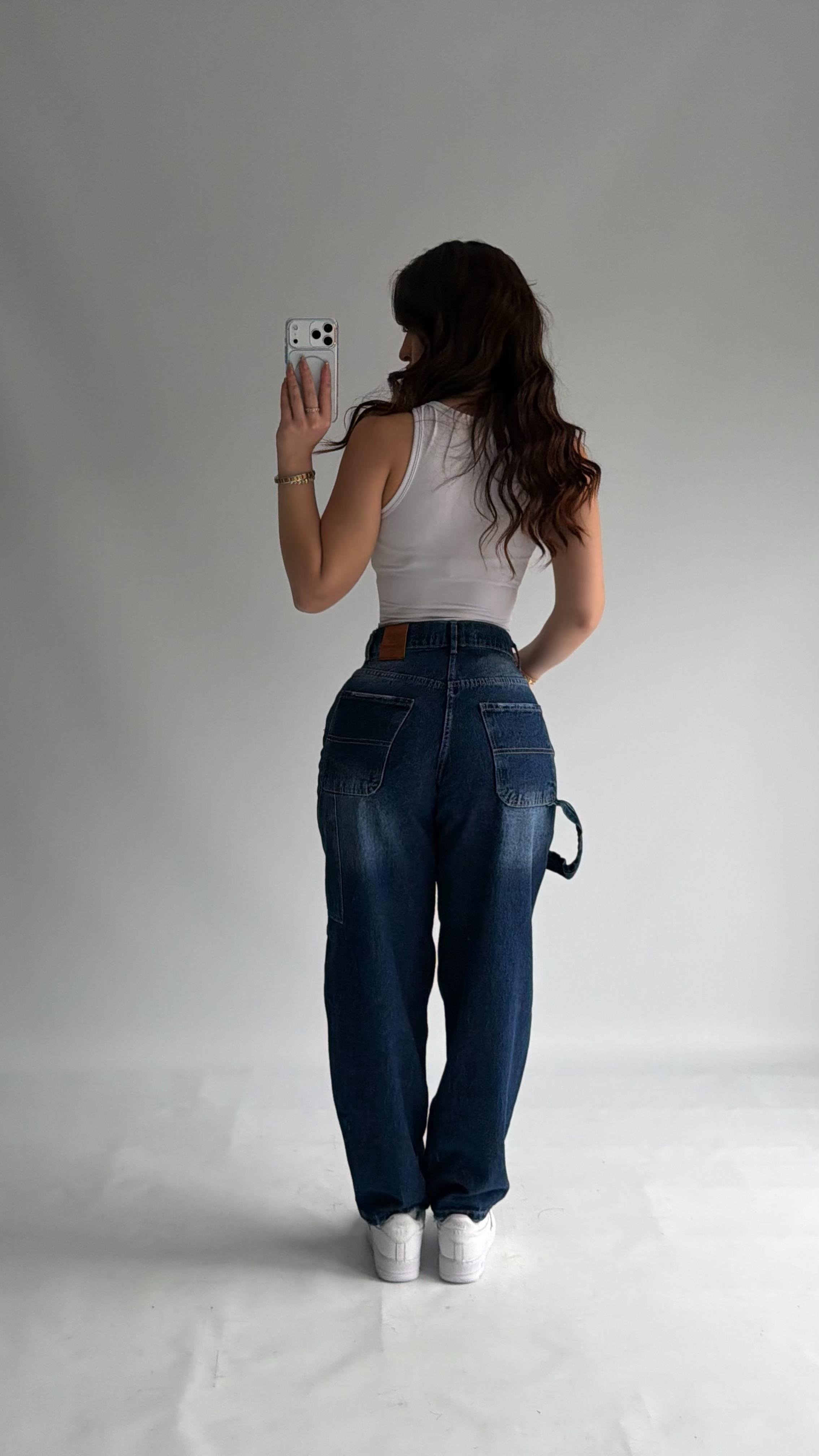 Jolie Carpenter Baggy Jean Orta Mavi