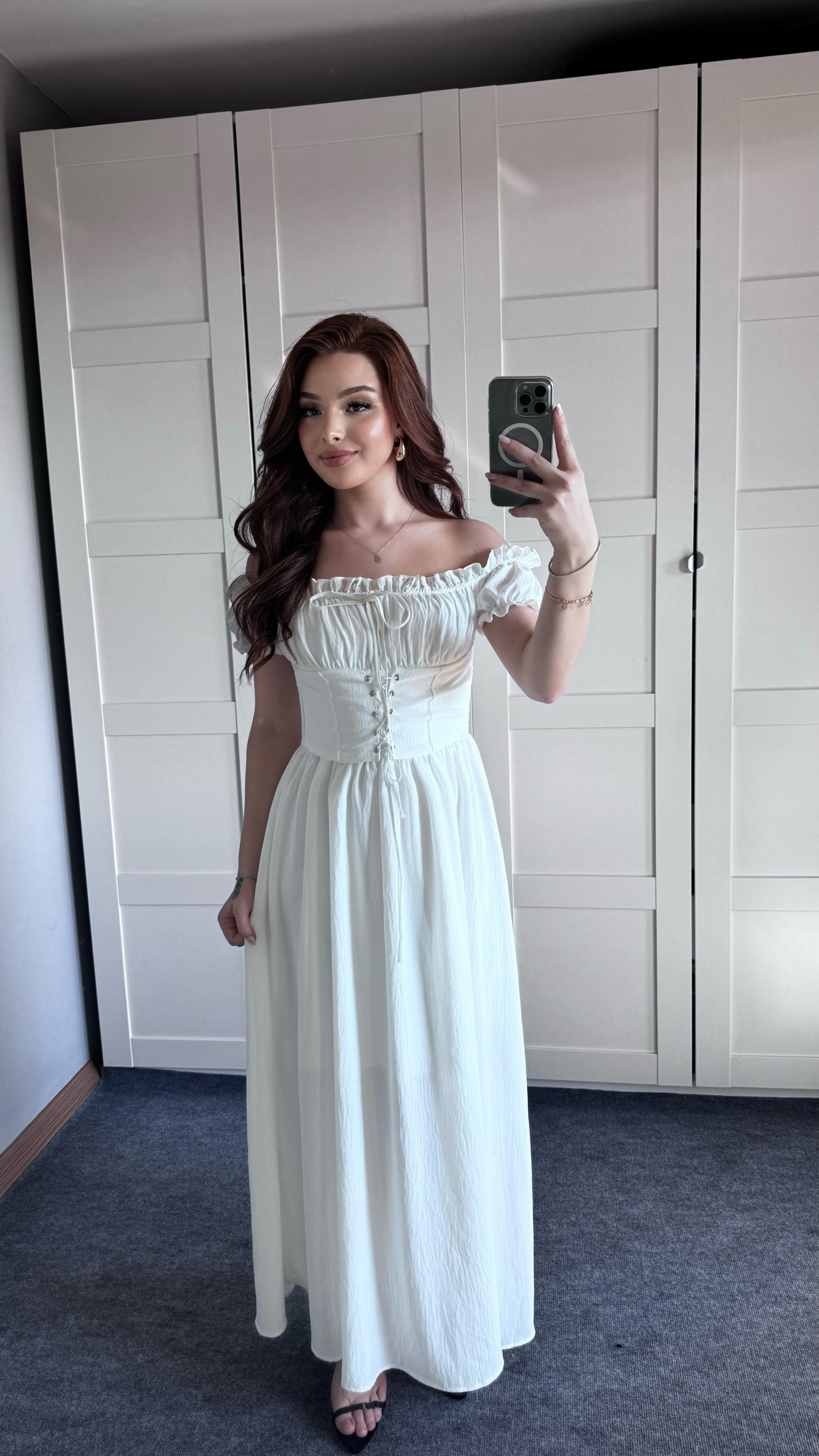 Juliet Beyaz Elbise