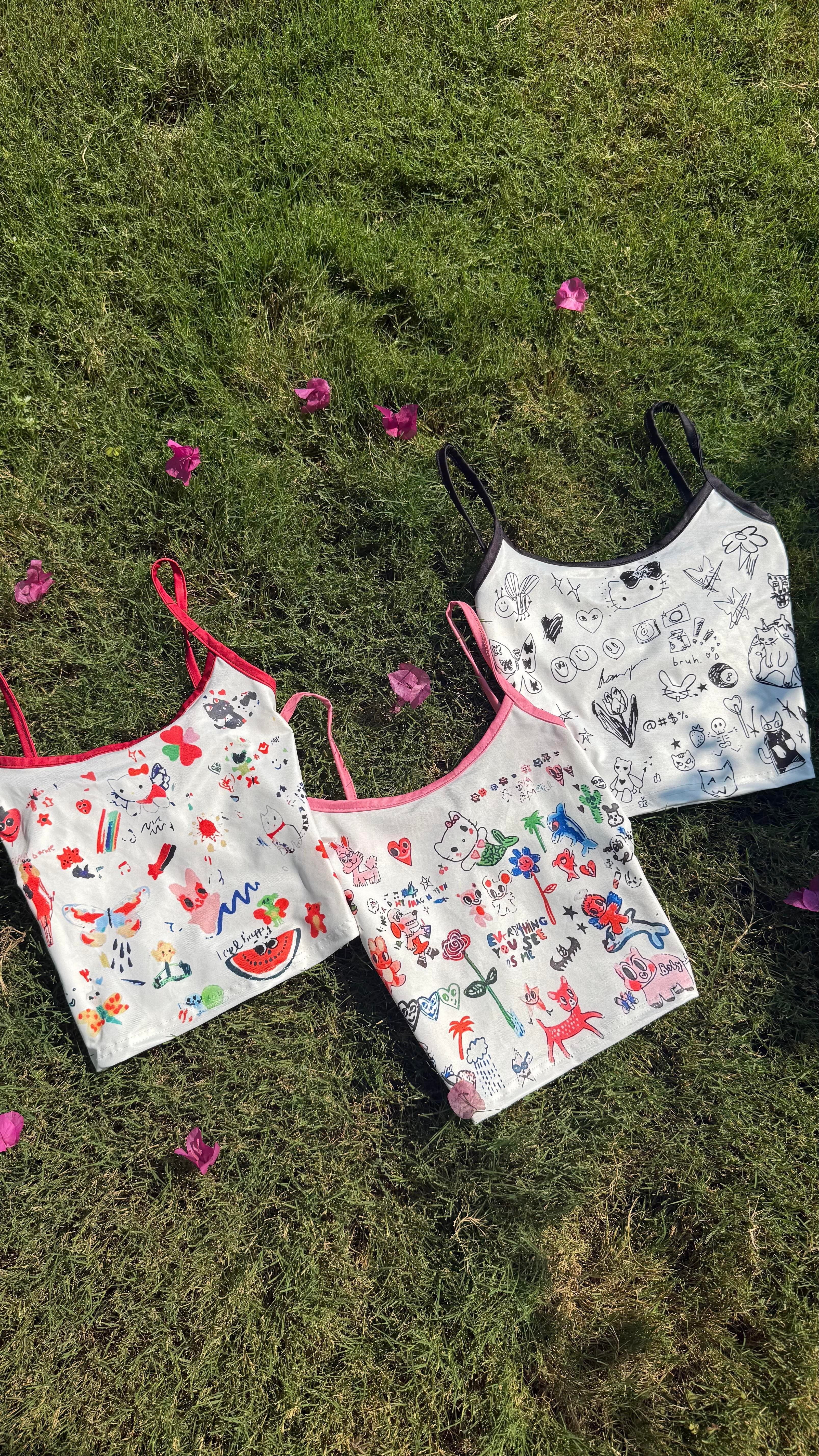 Karma İp Askılı Crop Pembe