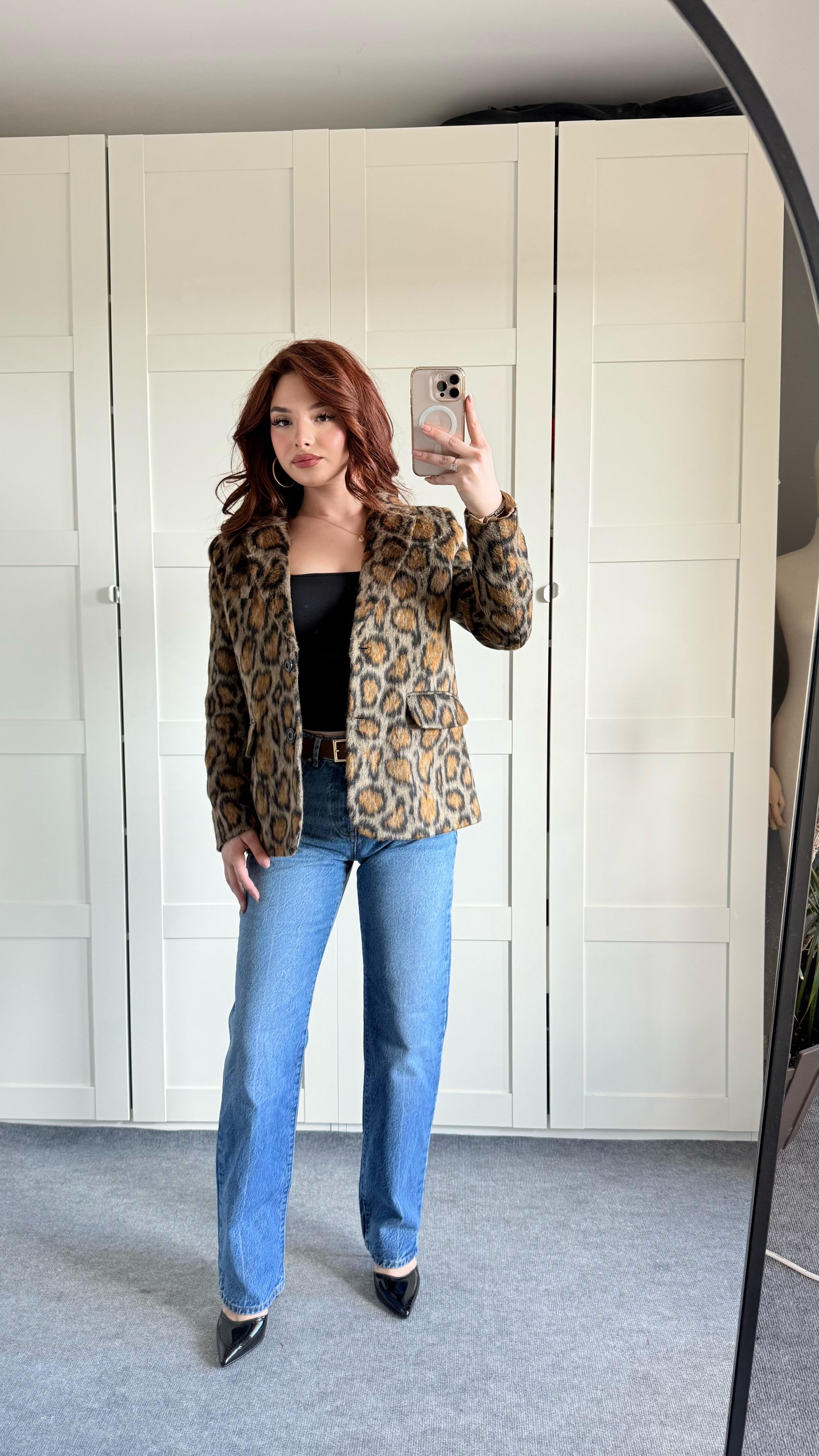 Kaşe Leopar Ceket
