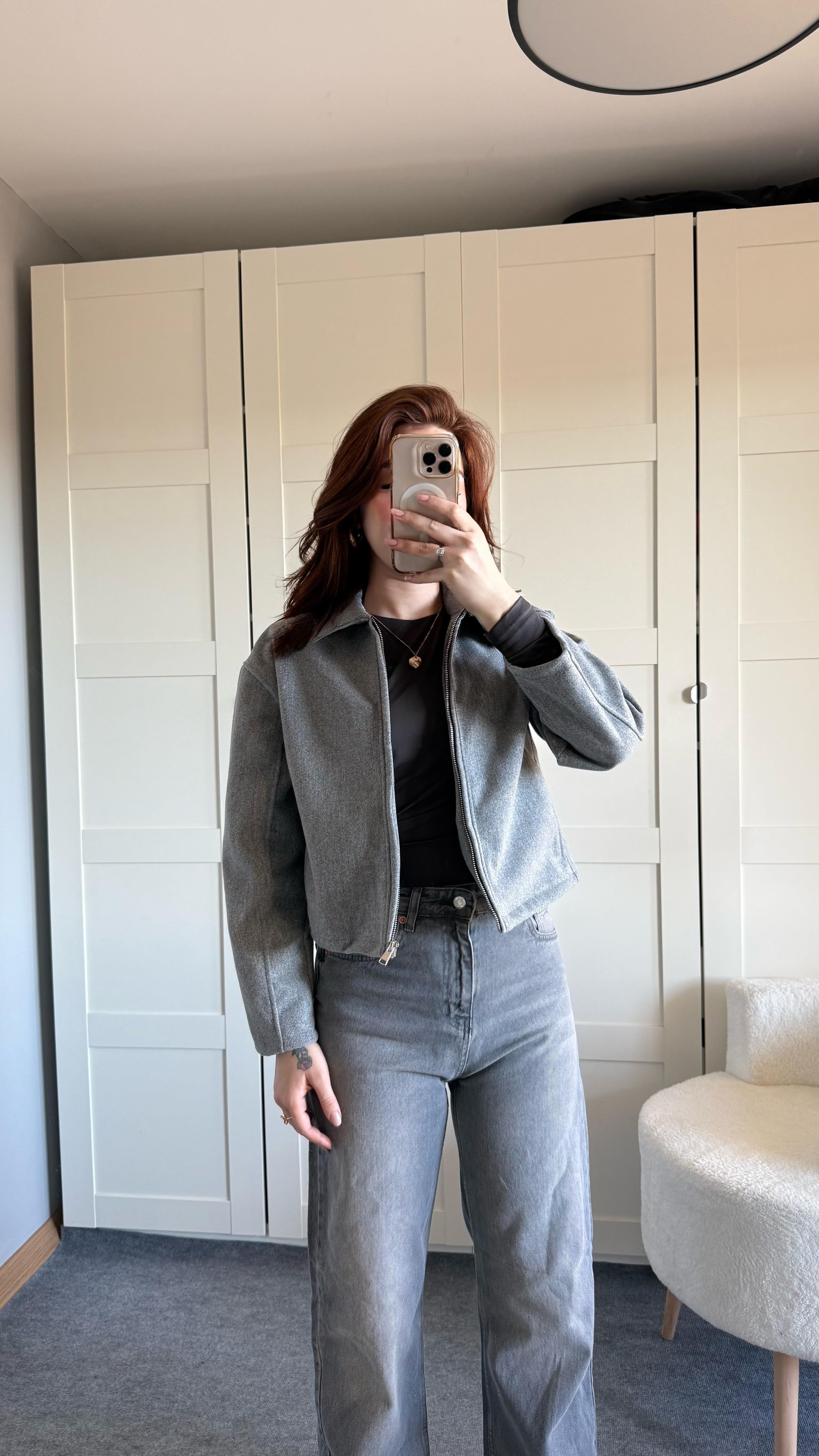 Kaşe Reguler Ceket Gri