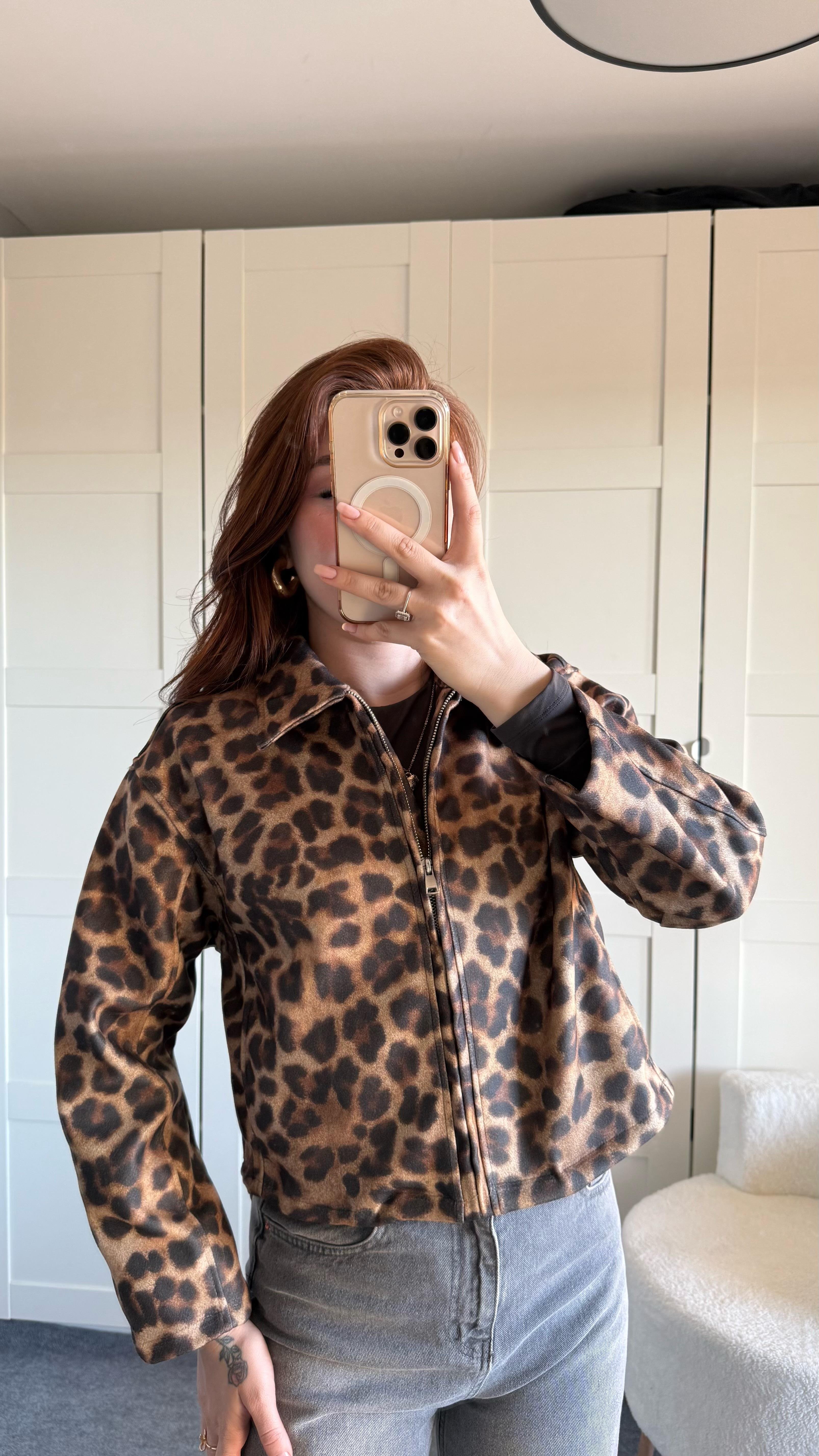 Kaşe Reguler Ceket Leopar