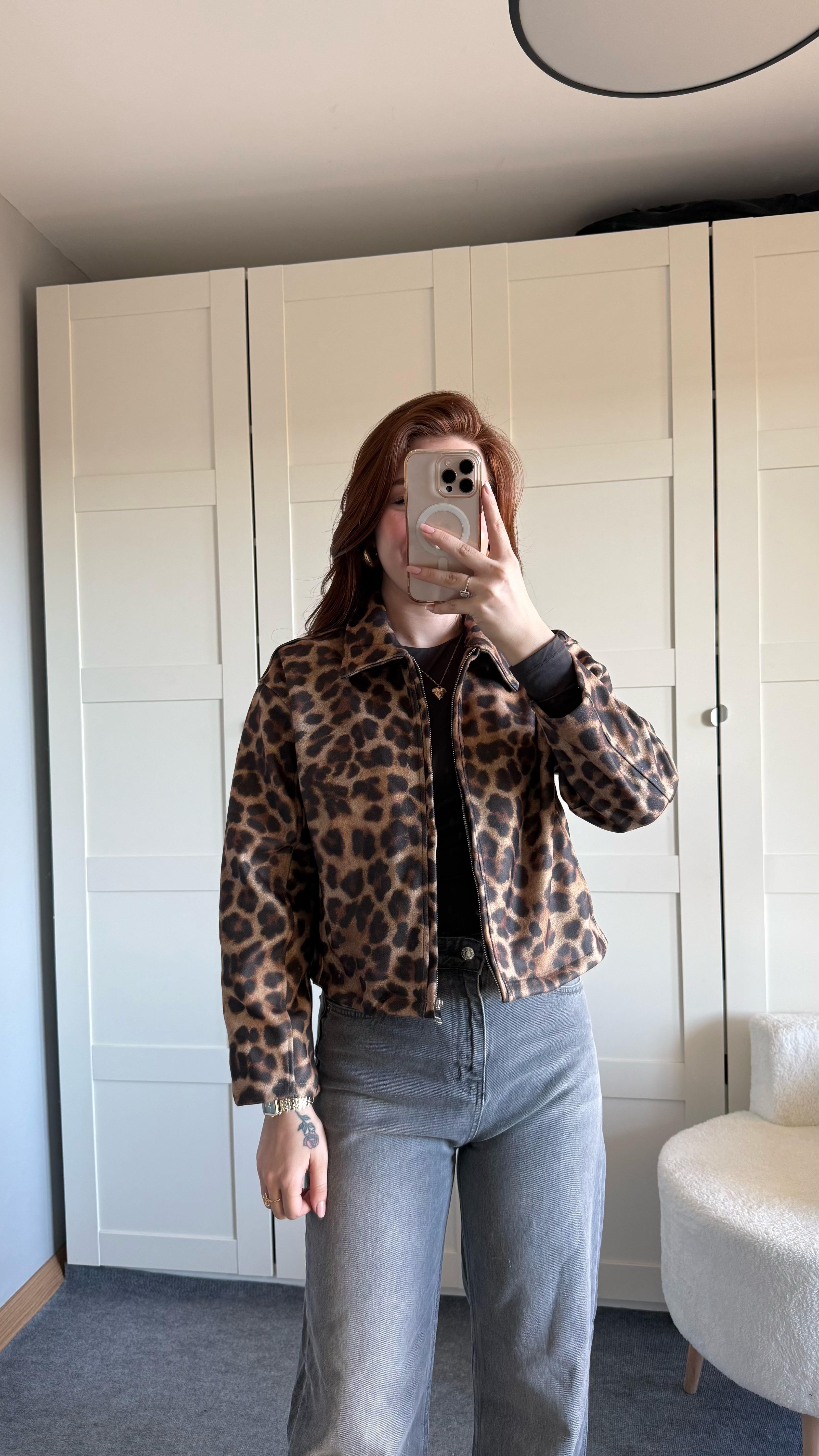 Kaşe Reguler Ceket Leopar