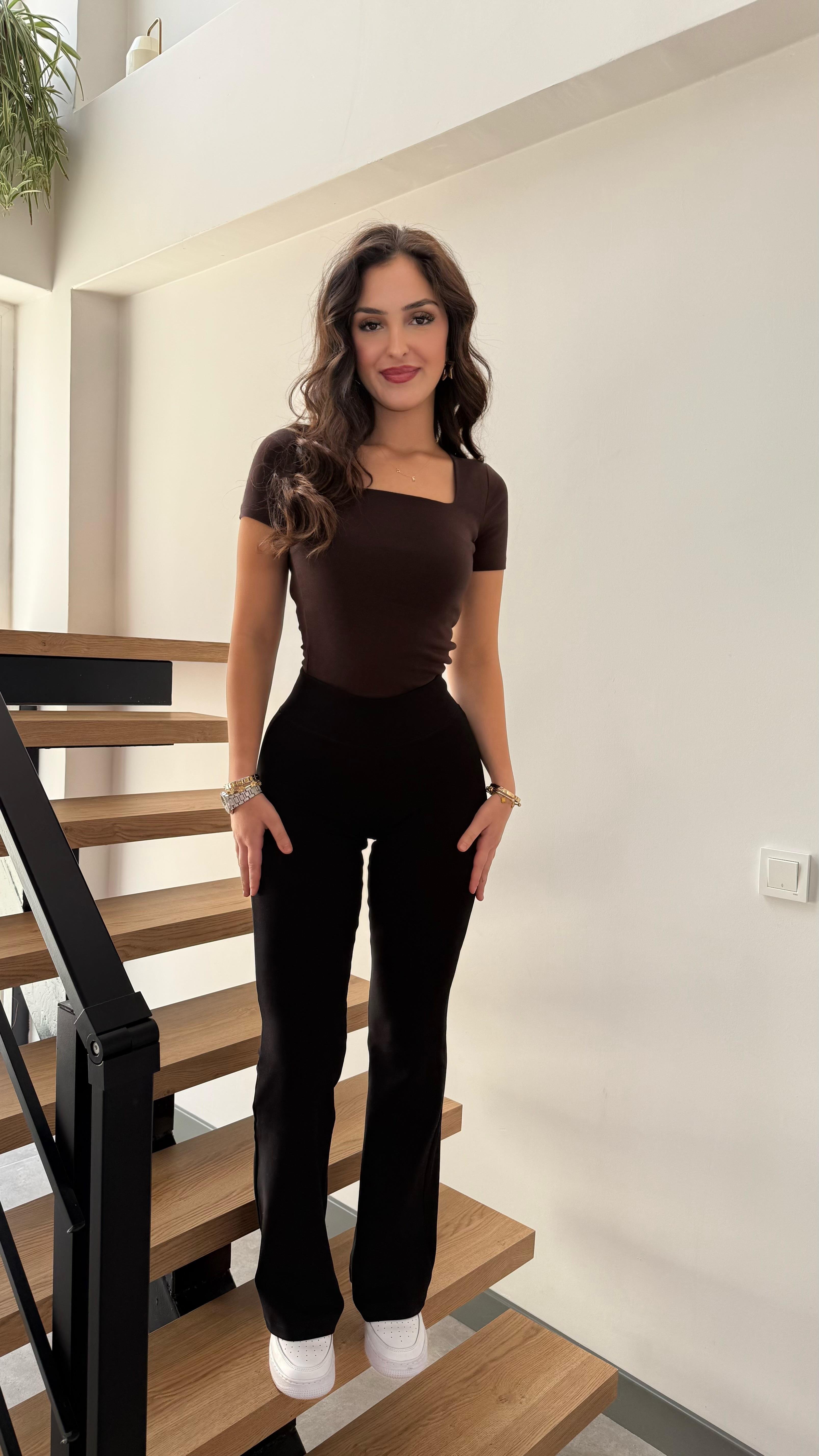 Kaşkorse Bel Penye Tayt Siyah
