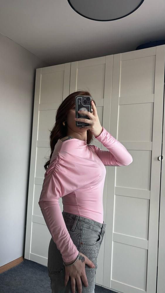 Kayık Yaka Bluz Pembe