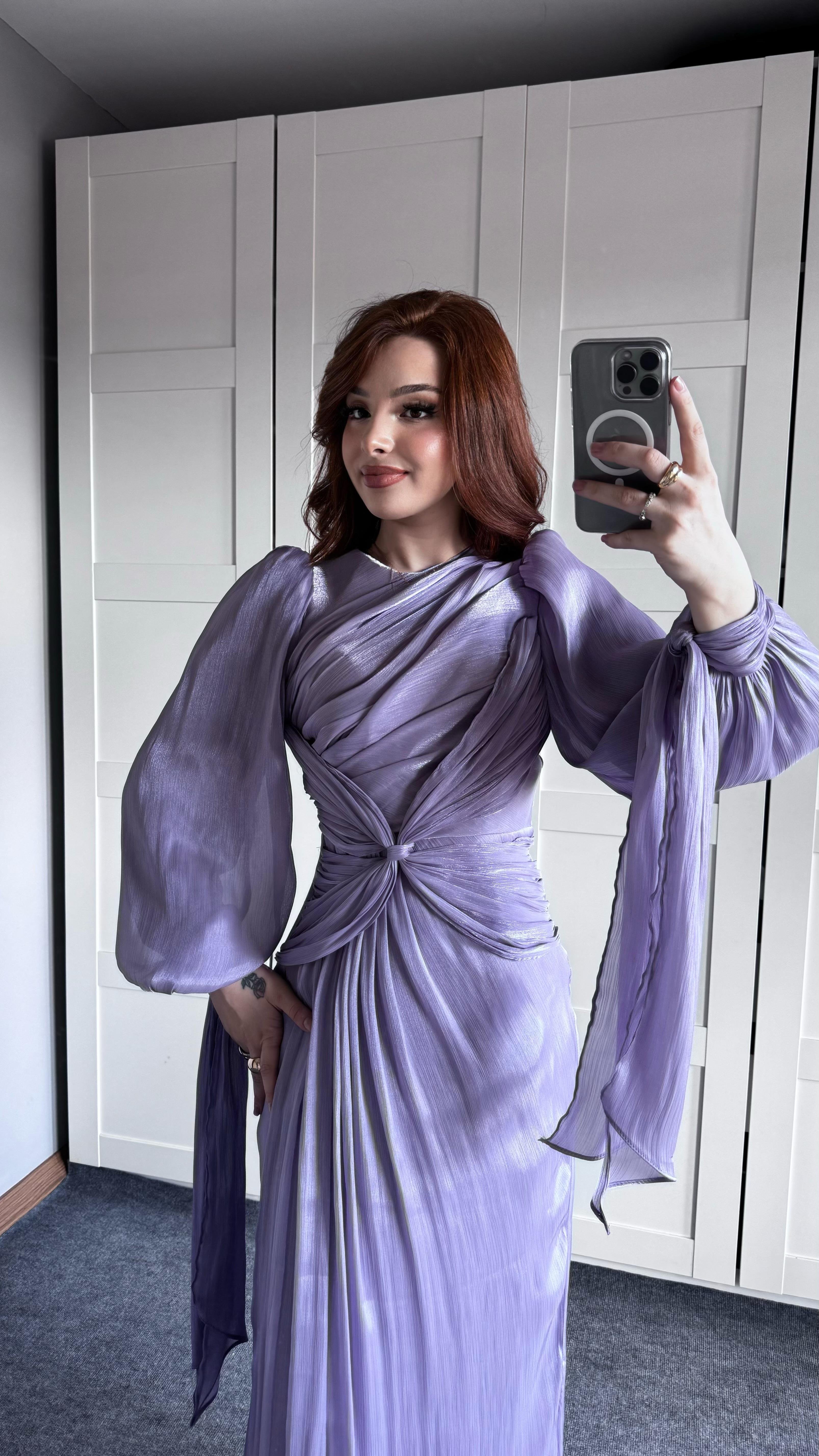 Kelebek Abiye/Elbise Lila