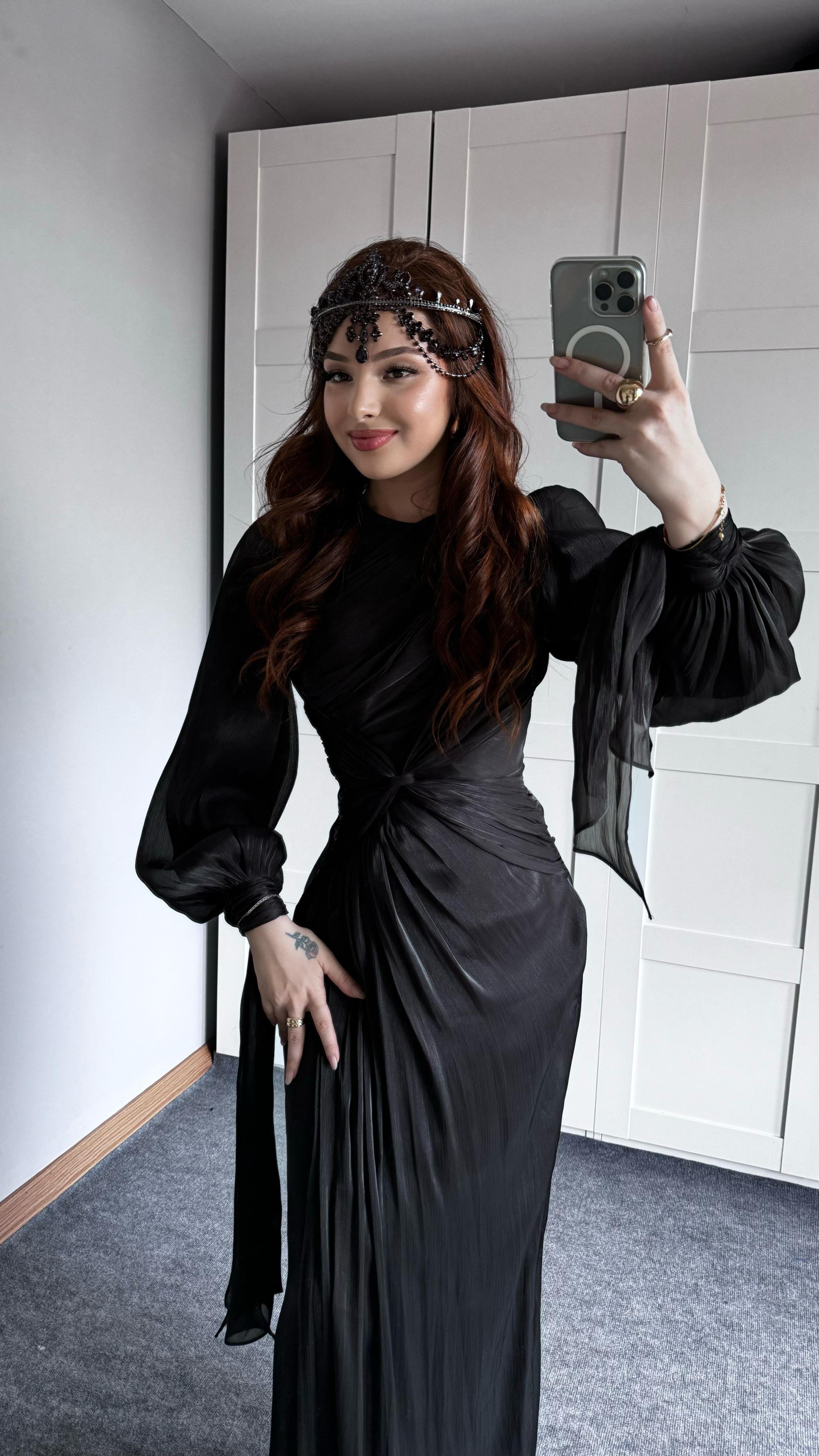 Kelebek Siyah Abiye/Elbise