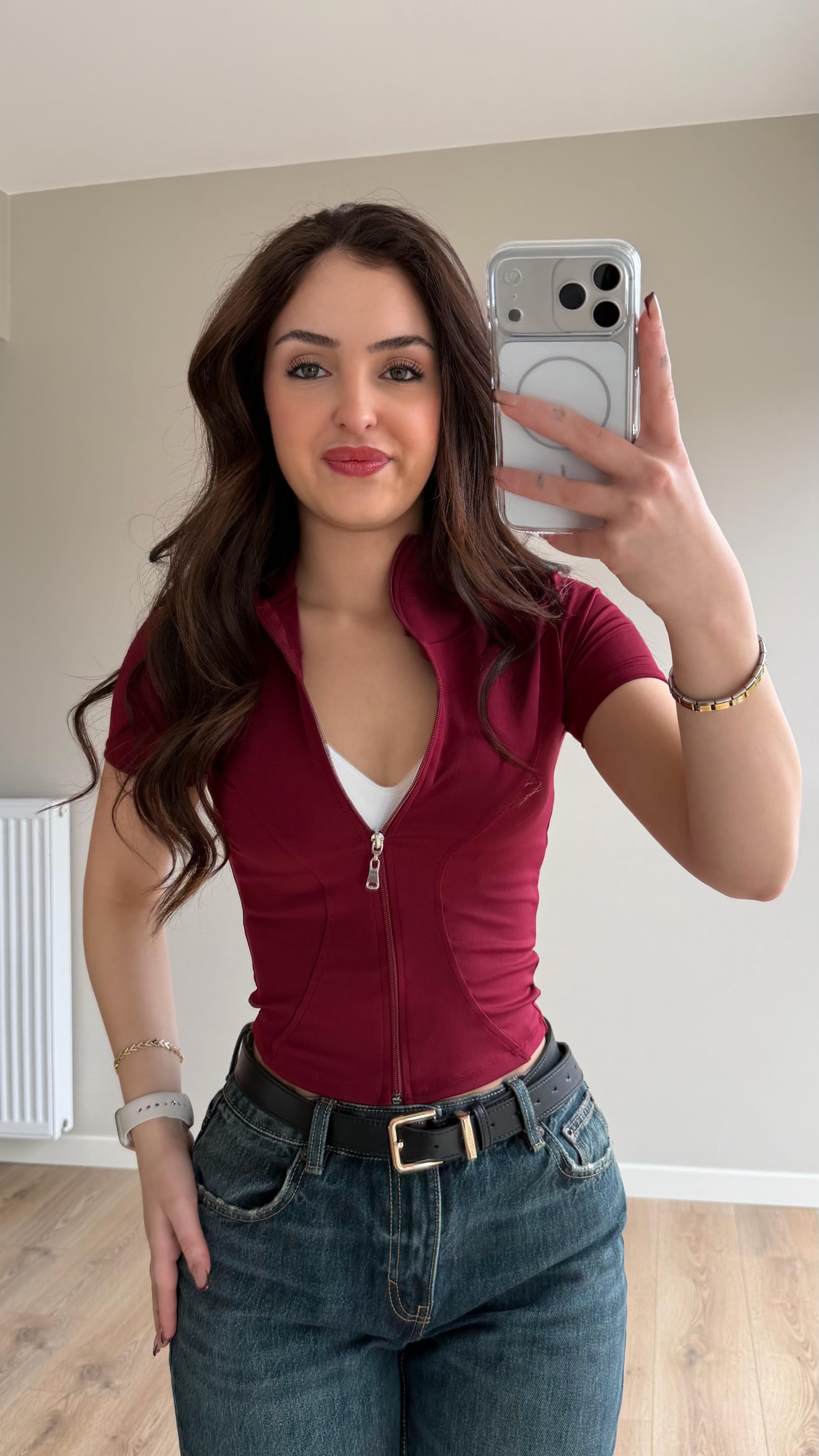 Kısa Kol Berry Hırka Bordo