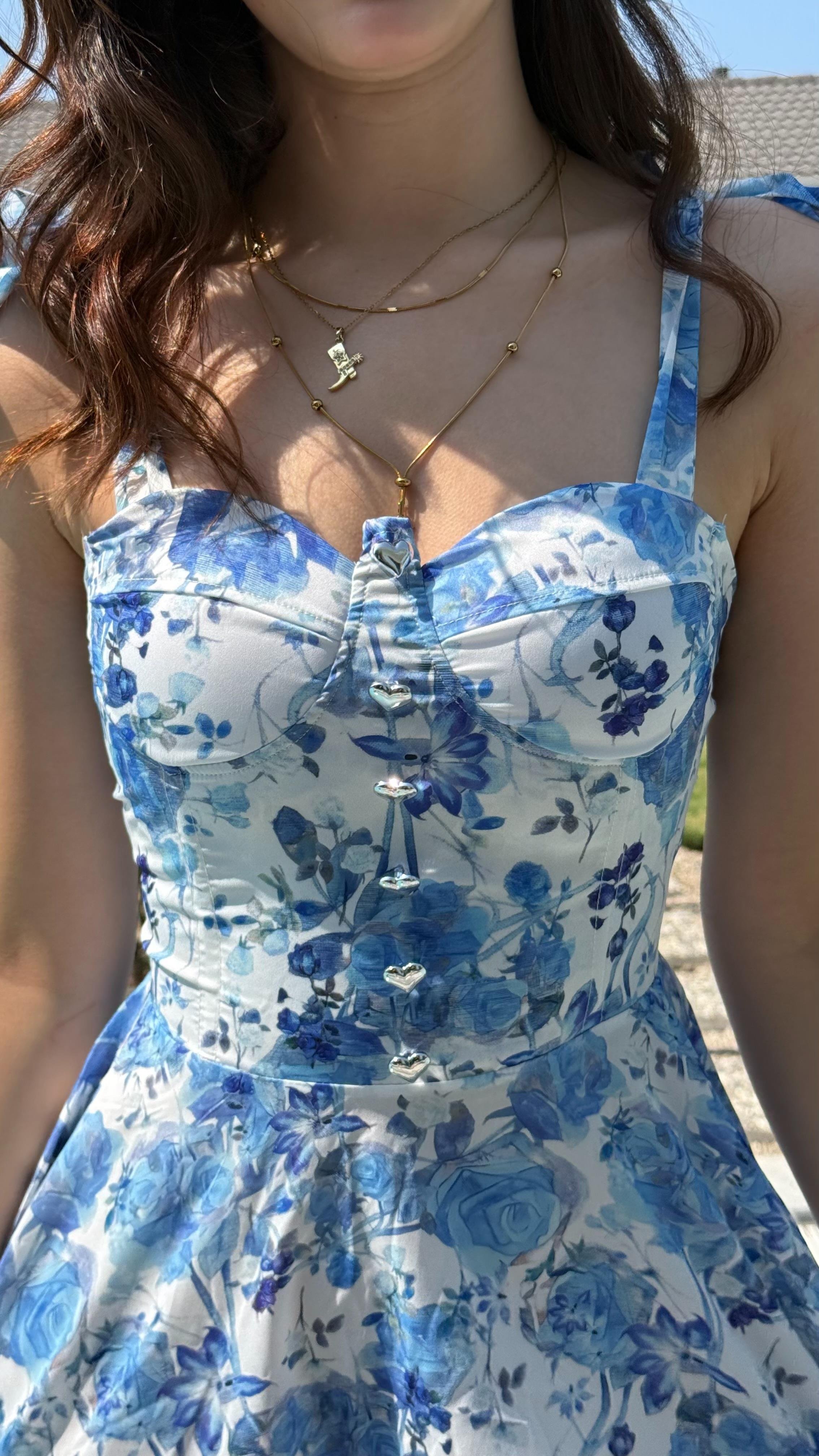 Kristal Mavi Mini Elbise