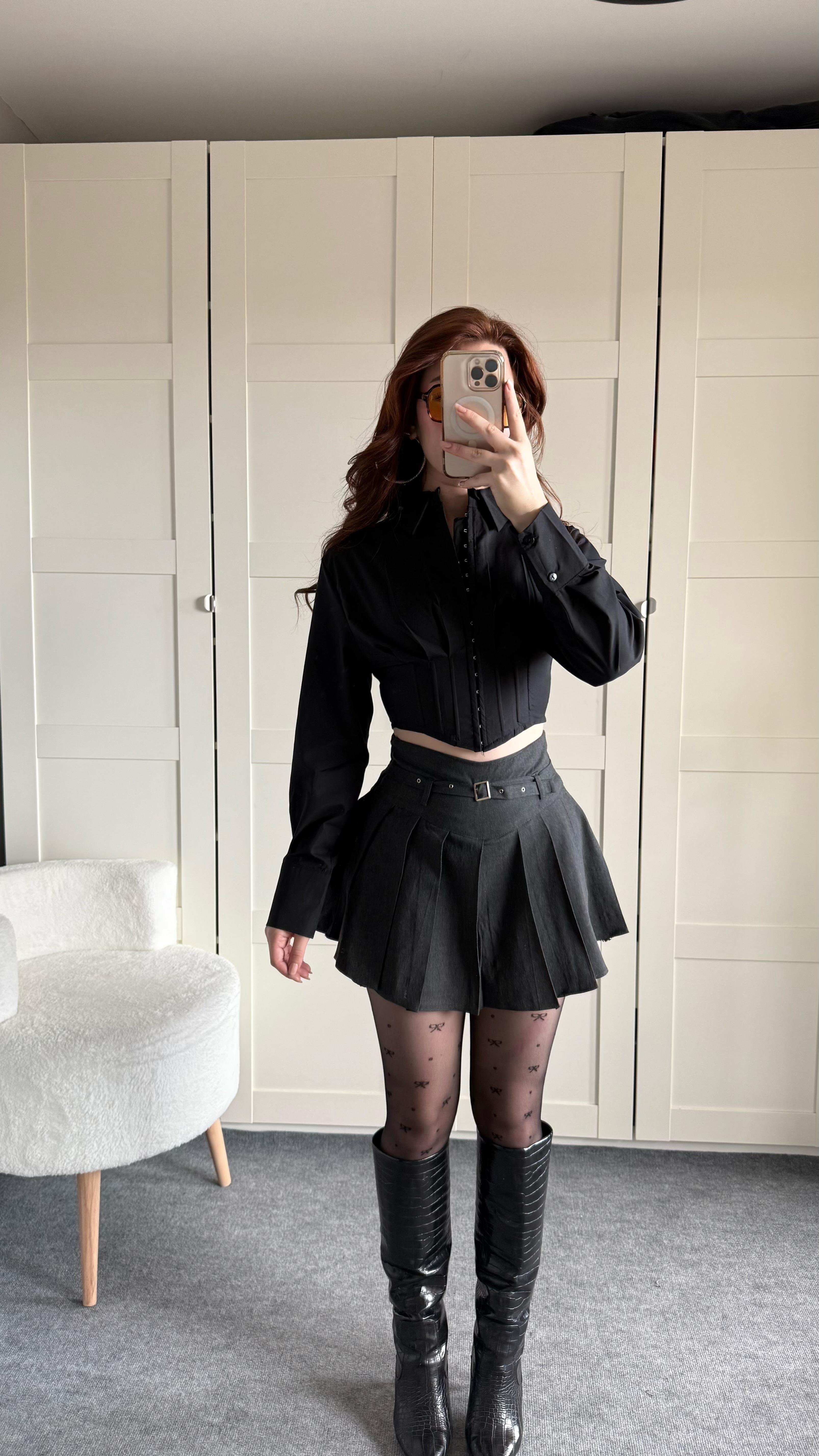 Kurdele Desenli Külotlu Örme Çorap