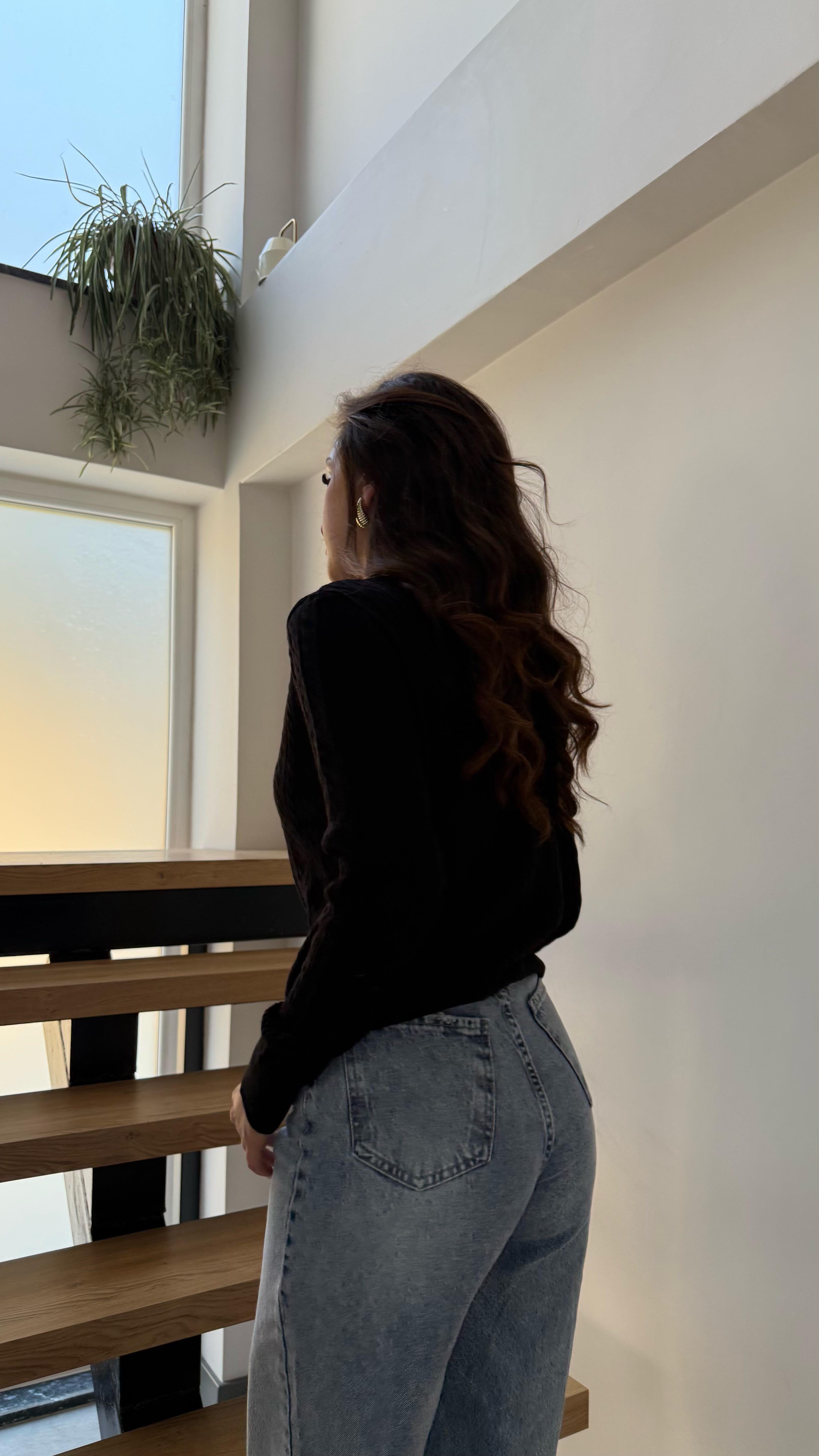 Lacost. Örgü Kazak Siyah