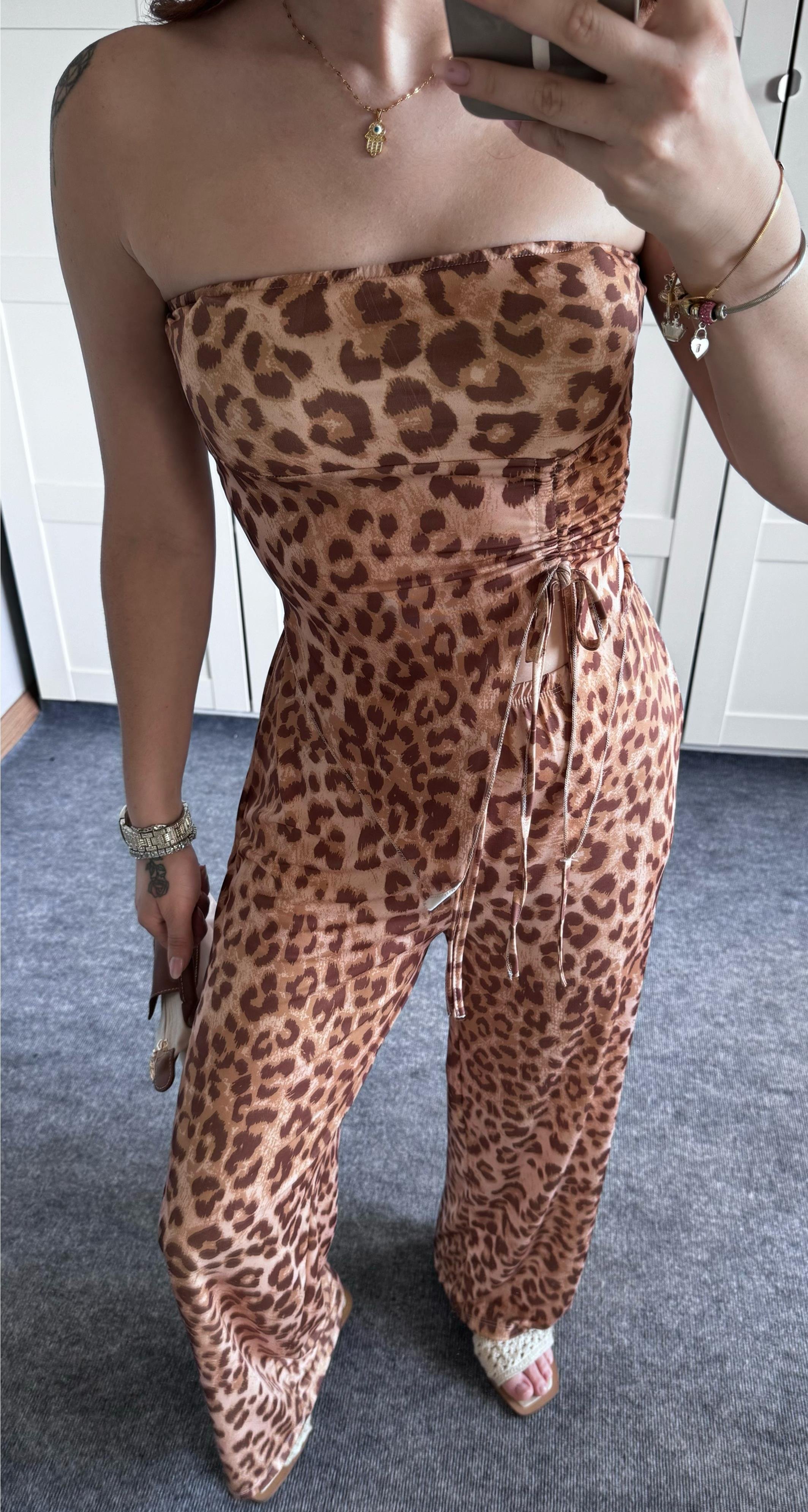 Leopar Açık Renk Pantolon 