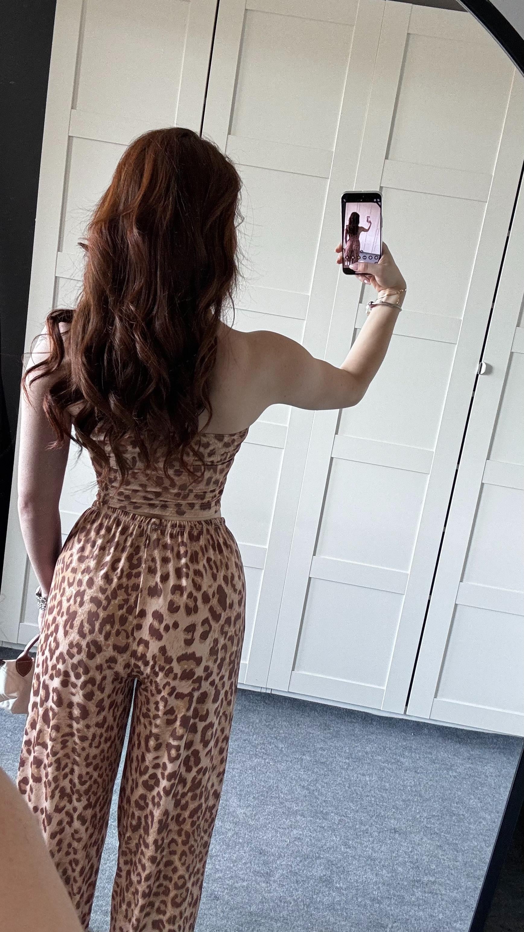 Leopar Açık Renk Pantolon 