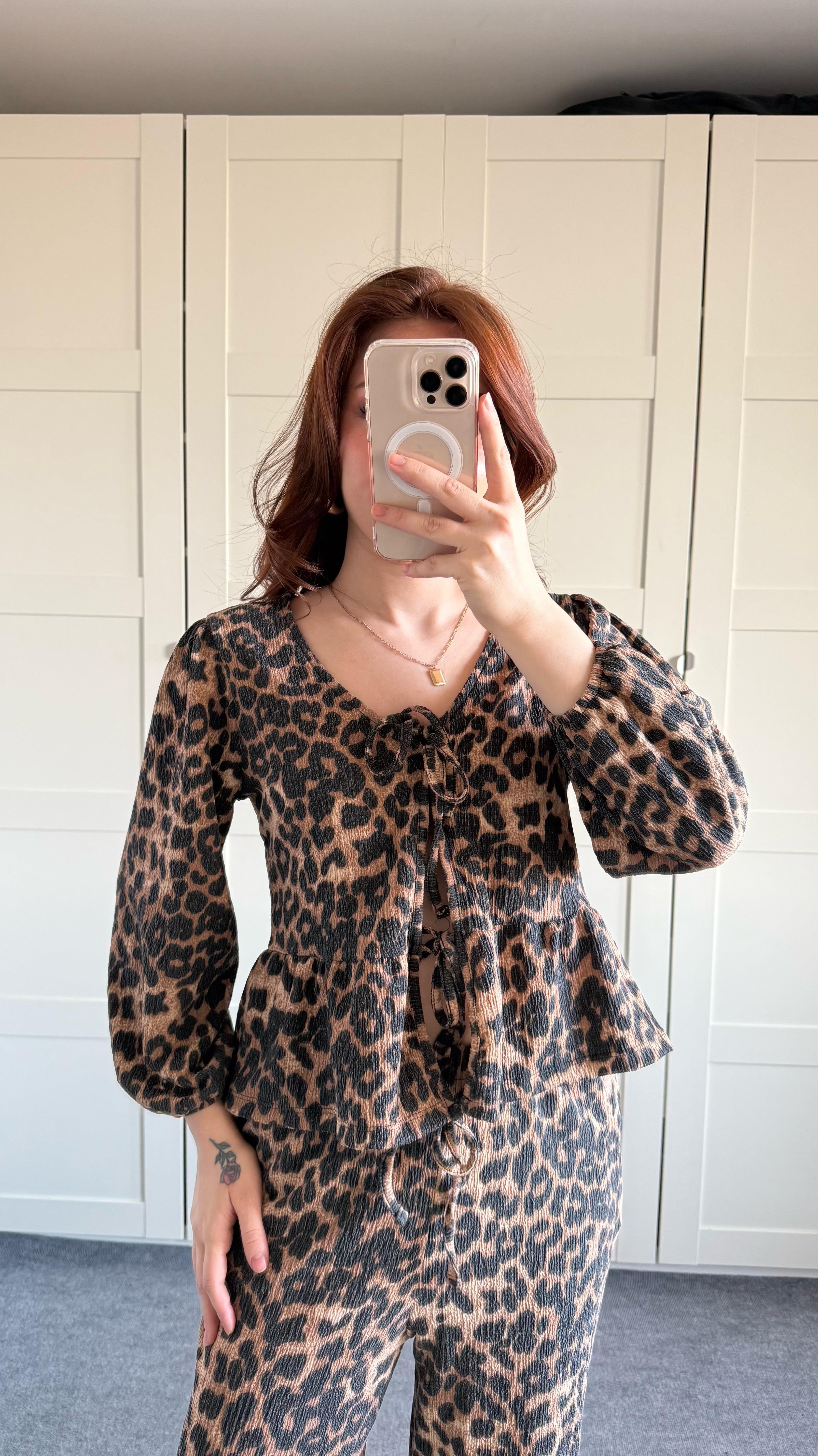 Leopar gömlek pantolon Takım 