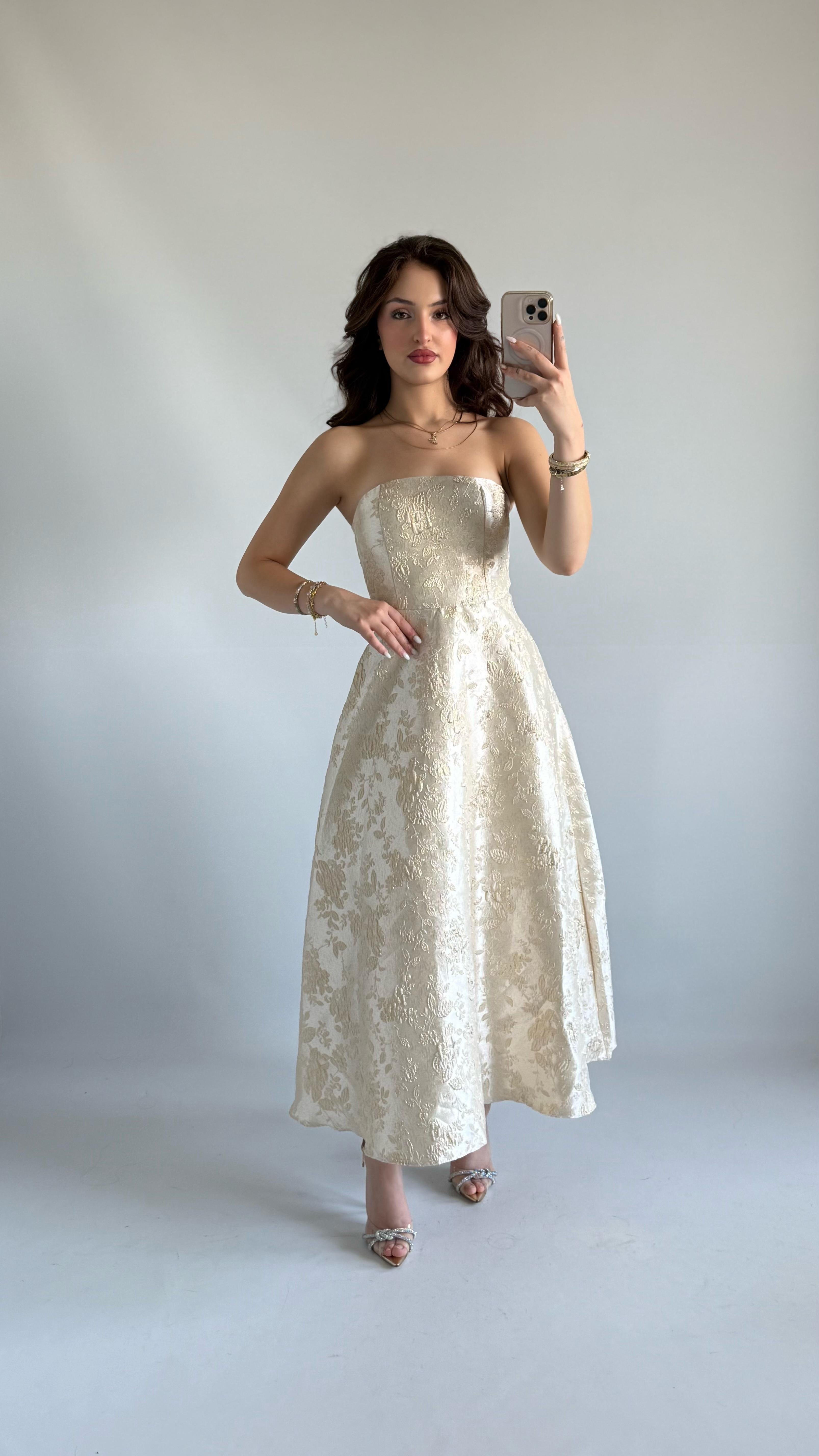 Lilth Straplez Elbise Rose