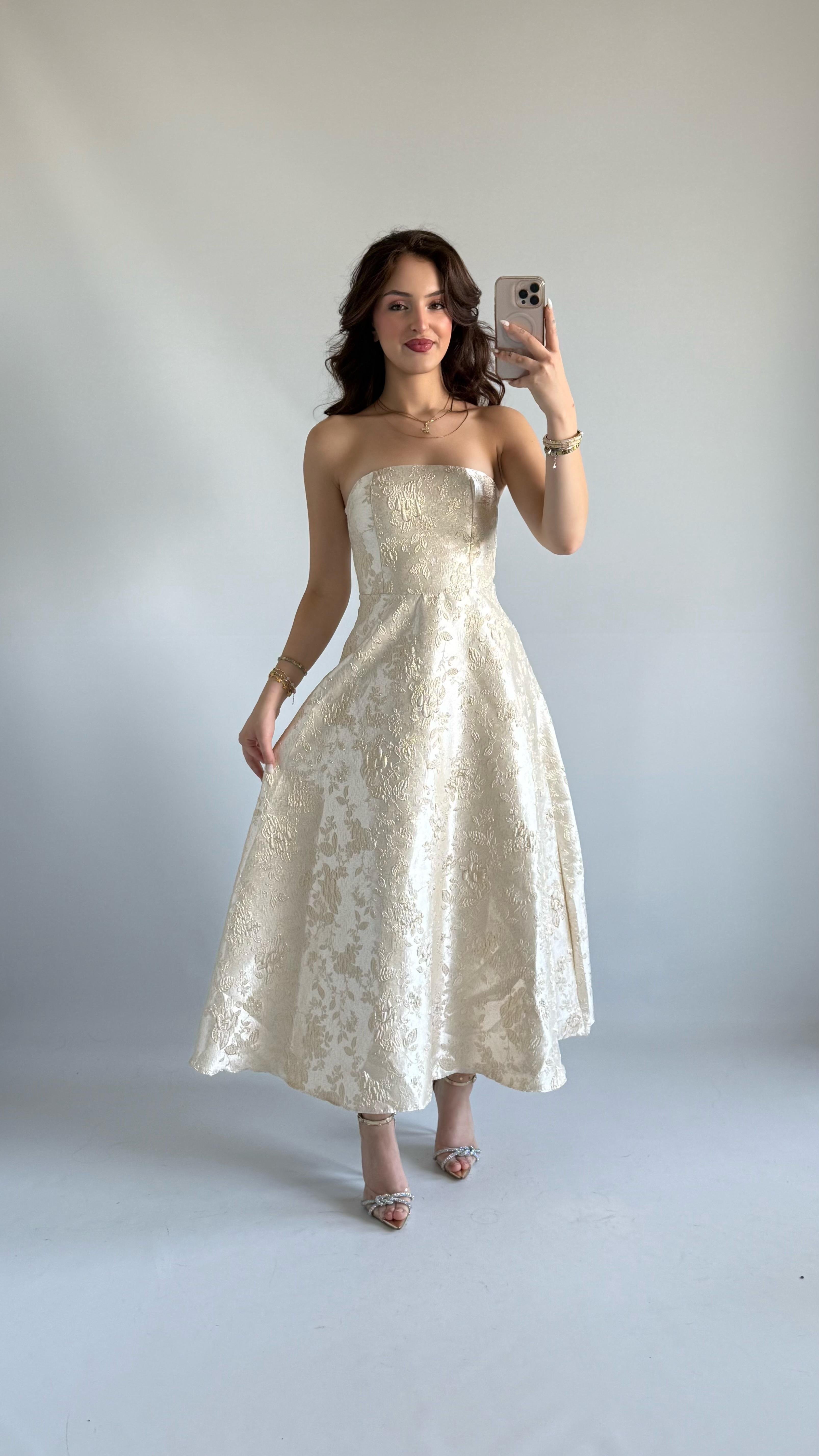 Lilth Straplez Elbise Rose